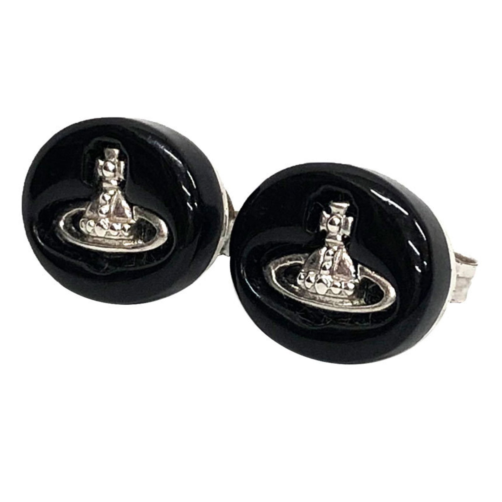 Vivienne Westwood Stud Earrings Metal: Vivienne Westwood Stud Earrings Metal Item Specifics: Brand: Vivienne Westwood Type: Stud earrings Gender: Women Material: Metal Color: Black, Silver Size (HxWxD): 8.00mm x 11.00mm / 0.31'' x 0.43''