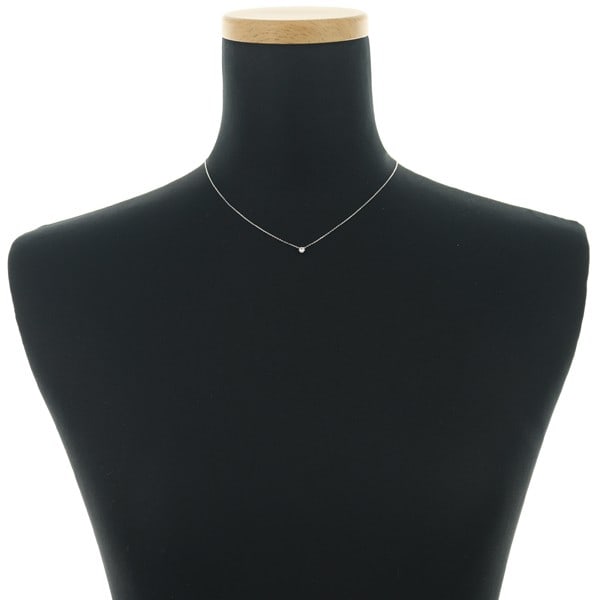 Diamond necklace solitaire white gold 18k - 4