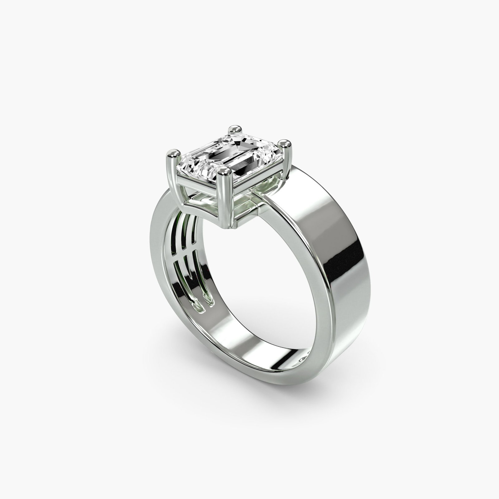 Vintage Emerald 950 Platinum Ring Setting - 5