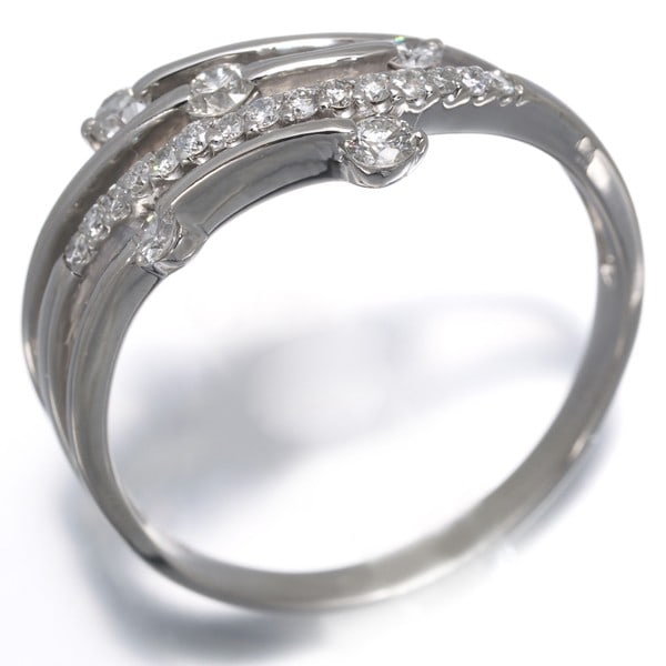 Platinum ring wave diamond openwork 0.50Ct 900 - 2