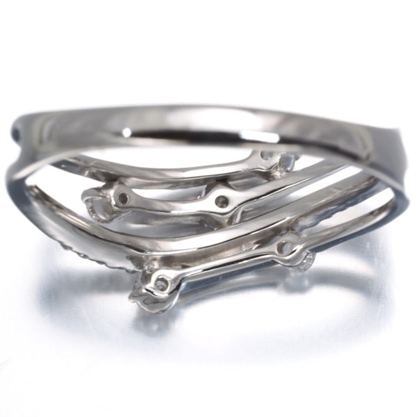 Platinum ring wave diamond openwork 0.50Ct 900 - 4
