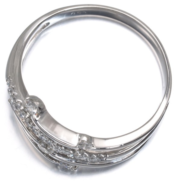 Platinum ring wave diamond openwork 0.50Ct 900 - 5