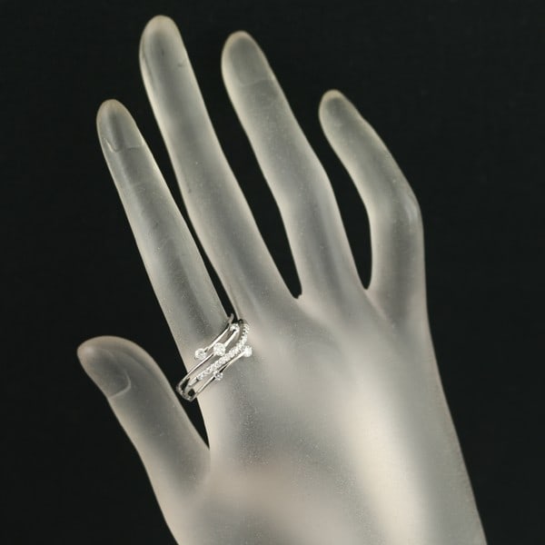 Platinum ring wave diamond openwork 0.50Ct 900 - 6