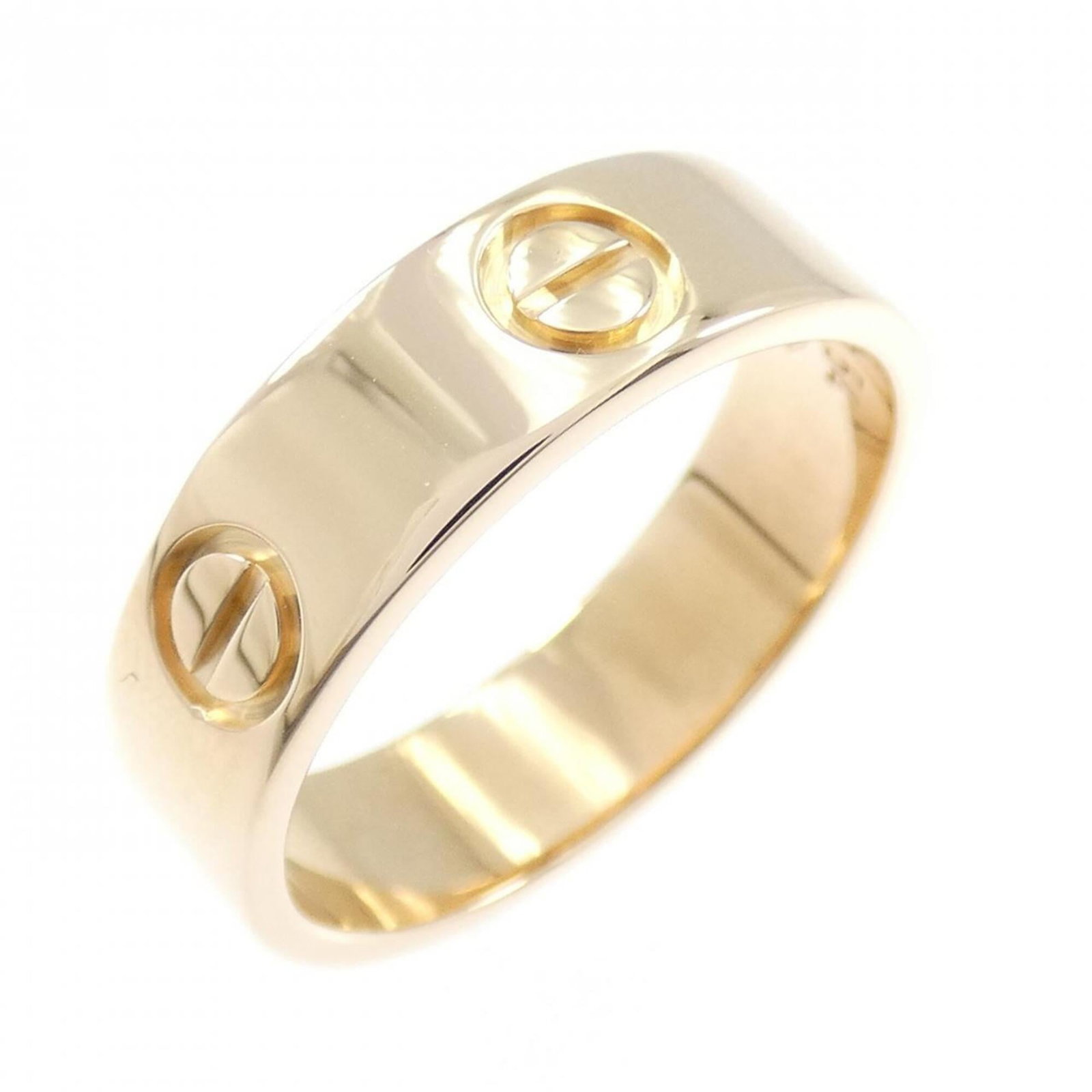 Pink Gold Ring Band Cartier: Pink Gold Ring Band Cartier Pink gold (18K) band ring from Cartier, featuring the brand's signature style. This women's ring boasts a striking pink hue and measures 54 US size 7. The elegant design