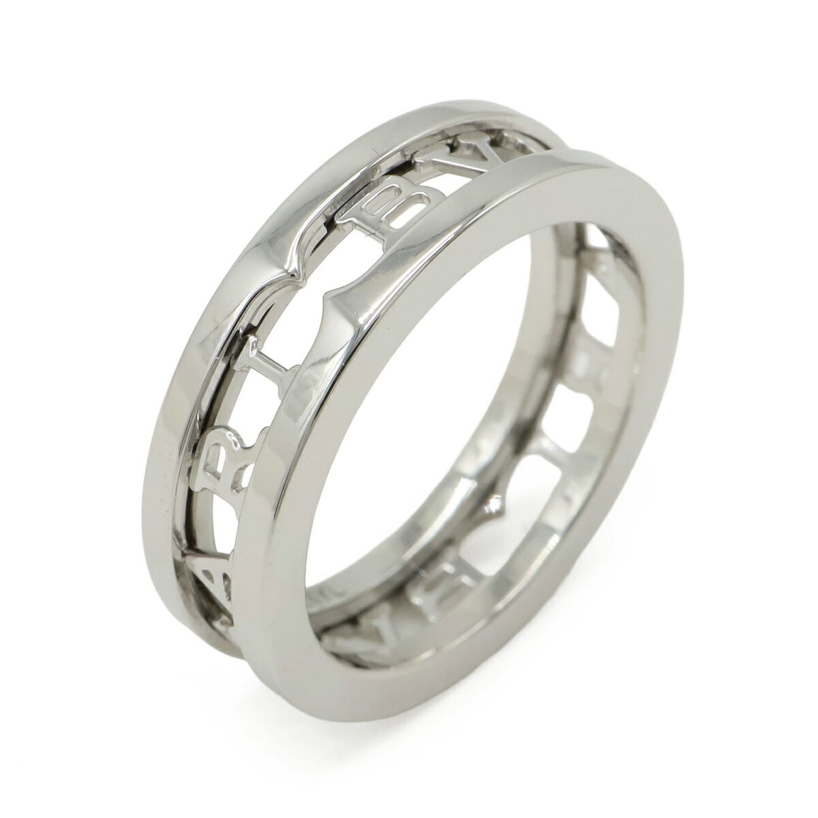 Bvlgari Band Ring White Gold (18K): Bvlgari Band Ring White Gold (18K) Bvlgari Band Ring White Gold (18K) features a sleek design with white gold material and 18K purity, crafted in Japan. This women's band ring boasts a classic style