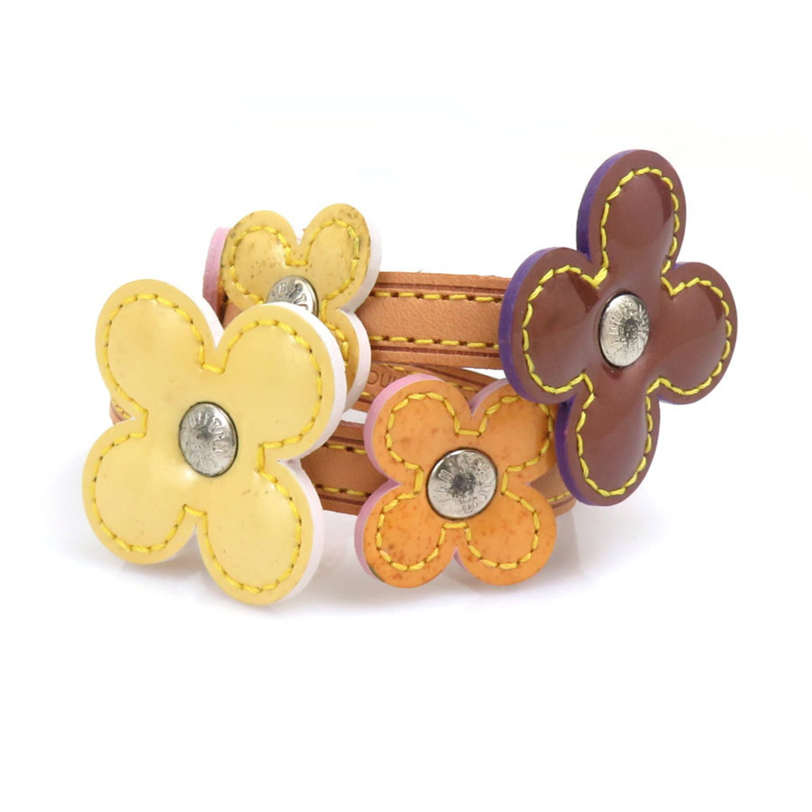 Louis Vuitton Charm Bracelet Leather Patent Leather: Louis Vuitton Charm Bracelet Leather Patent Leather Leather and patent leather come together in a unique charm bracelet from Louis Vuitton, featuring beige and multi-color hues. The 16.5cm length
