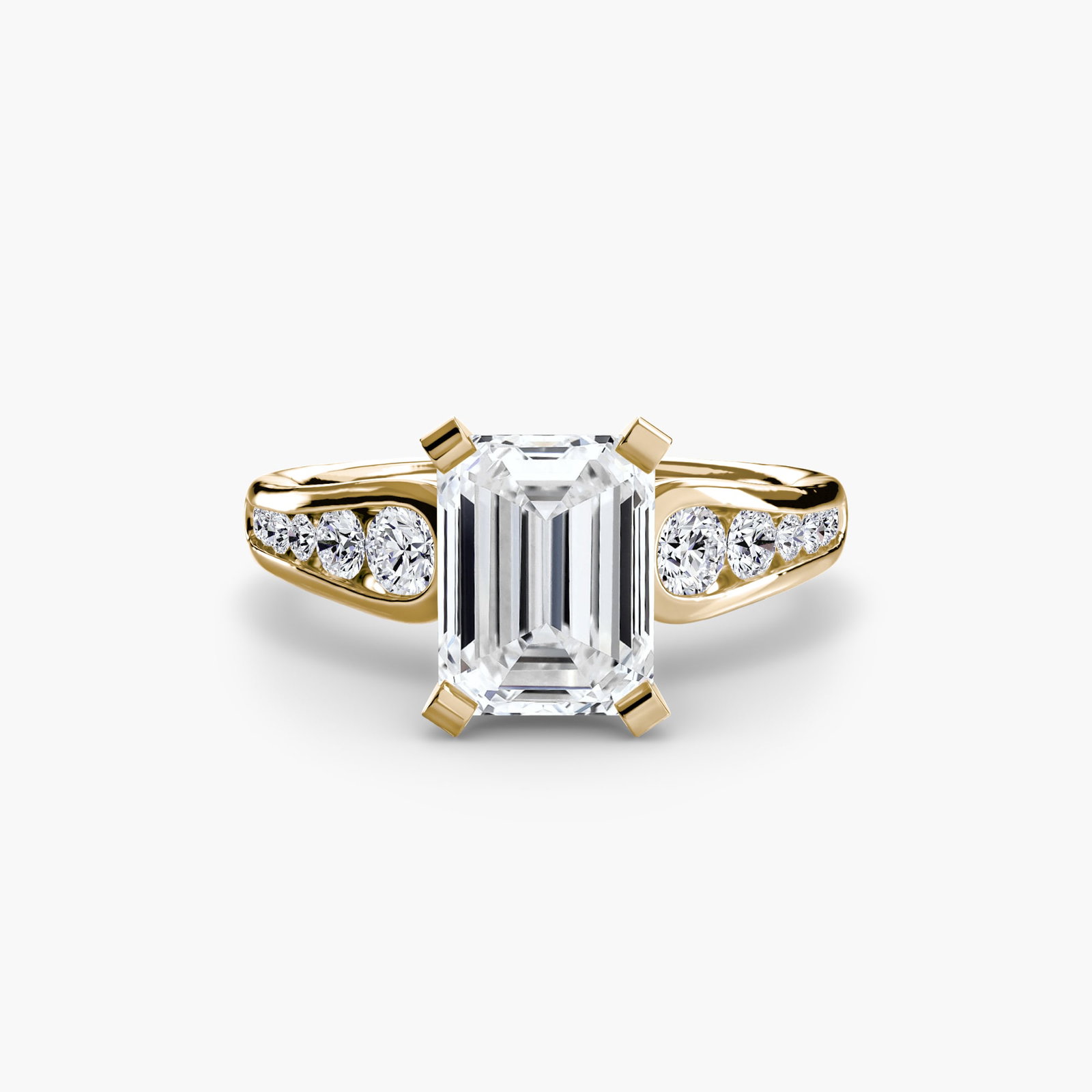 Pave Emerald 14Kt Yellow Gold Ring Setting - 2