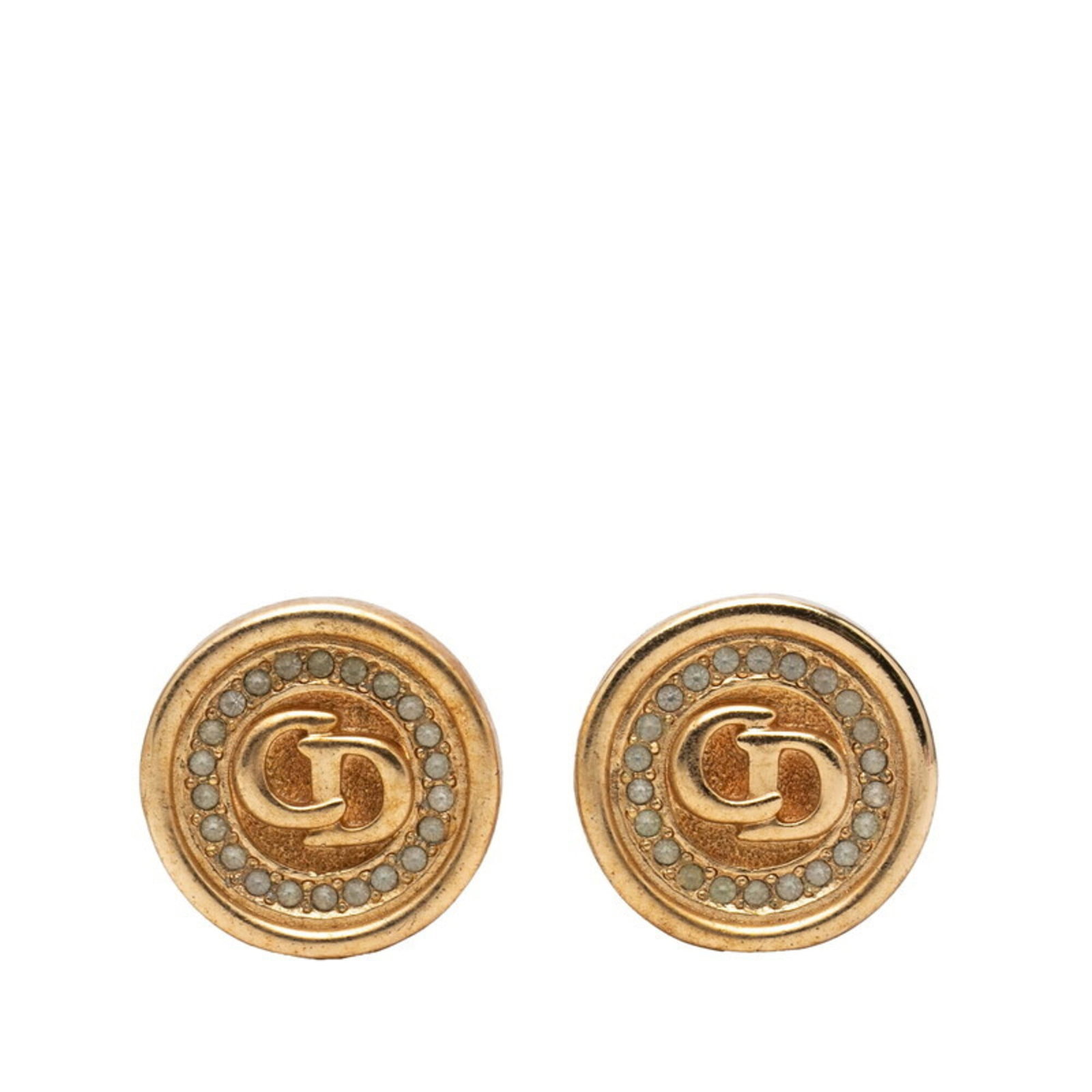 Christian Dior Cd Logo Earrings Gold Plated Rhinestones Women'S: Christian Dior Cd Logo Earrings Gold Plated Rhinestones Women'S Christian Dior Cd Logo Earrings Gold Plated Rhinestones Women'S are adorned with intricate gold-plated details and feature rhinestone