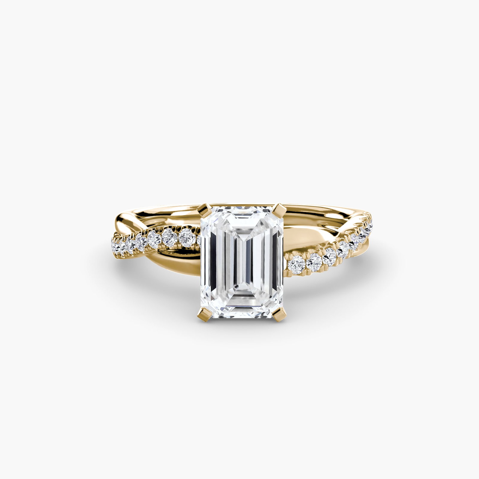 Pave Emerald 14Kt Yellow Gold Ring Setting - 2