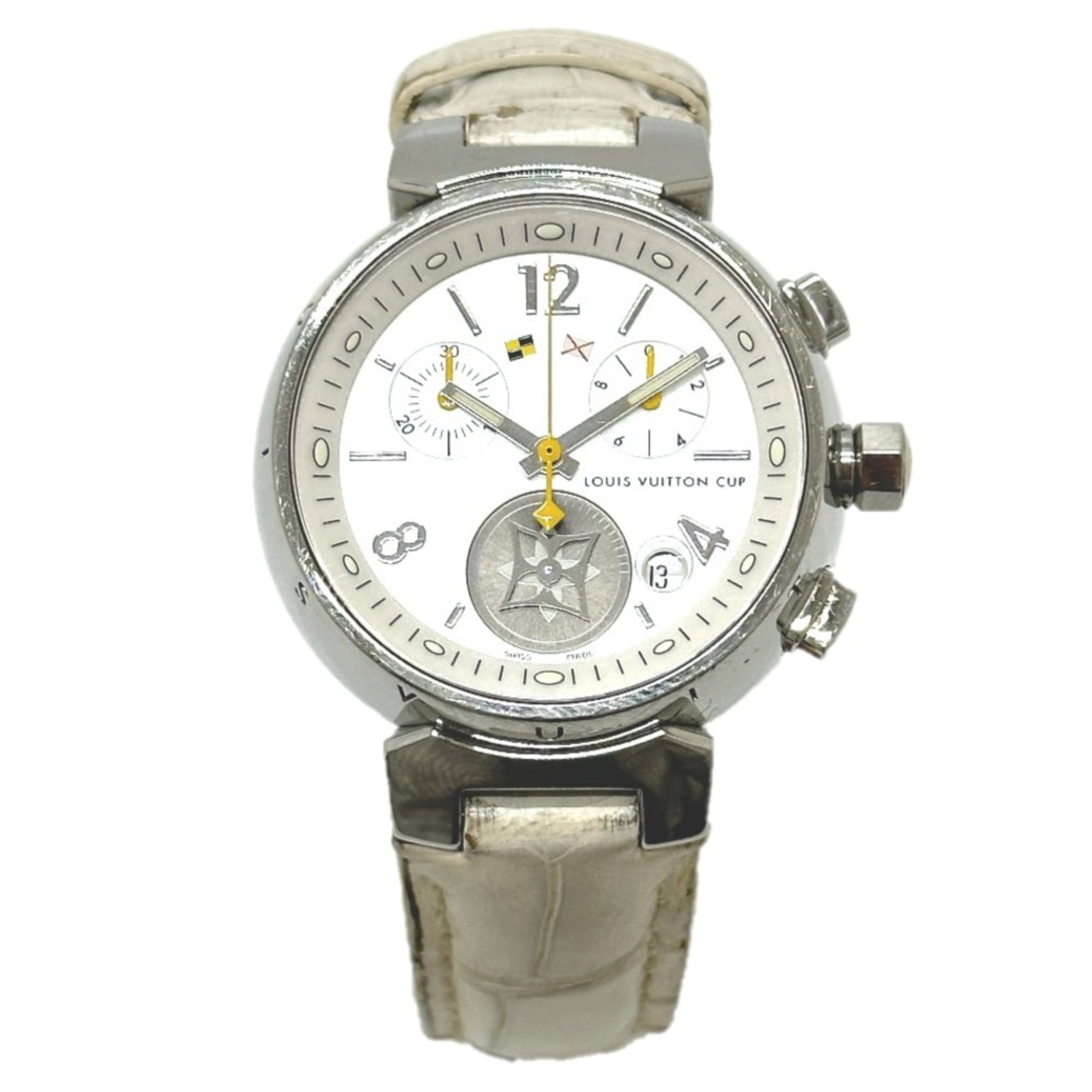 Louis Vuitton Wristwatch Other: Louis Vuitton Wristwatch Other White Louis Vuitton Wristwatch with Quartz Movement, featuring a classic design and elegant white color. The watch boasts a 6.5inch / 16.6cm band length and 0.7inch /