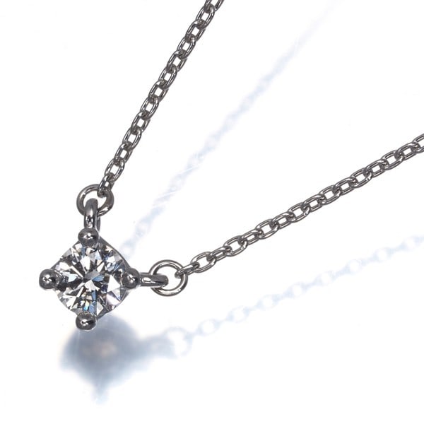 Necklace Diamond 0.273Ct Solitaire 850 Platinum: Necklace Diamond 0.273Ct Solitaire 850 Platinum Platinum solitaire necklace featuring a natural diamond with a 0.273ct weight and approximately 4.2mm size, set in an 850 platinum base metal setting. T