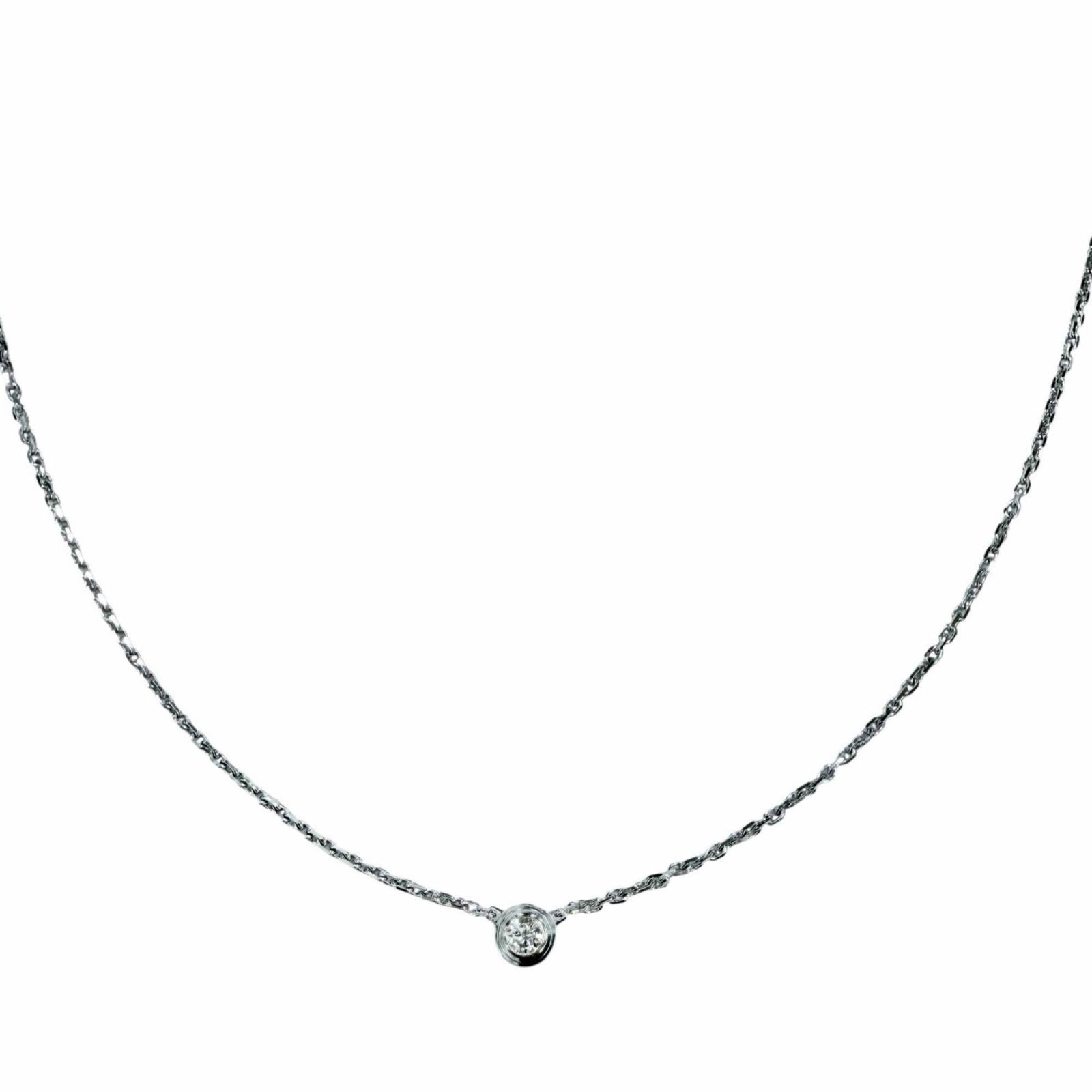 Diamond Necklace White Gold Xs 750 With Women'S Box Weight 2.4G 750 1P Wfe089 Damour: Diamond Necklace White Gold Xs 750 With Women'S Box Weight 2.4G 750 1P Wfe089 Damour White gold (18K) necklace with a 4mm diamond pendant, set in a sturdy white gold chain. The necklace measures 38