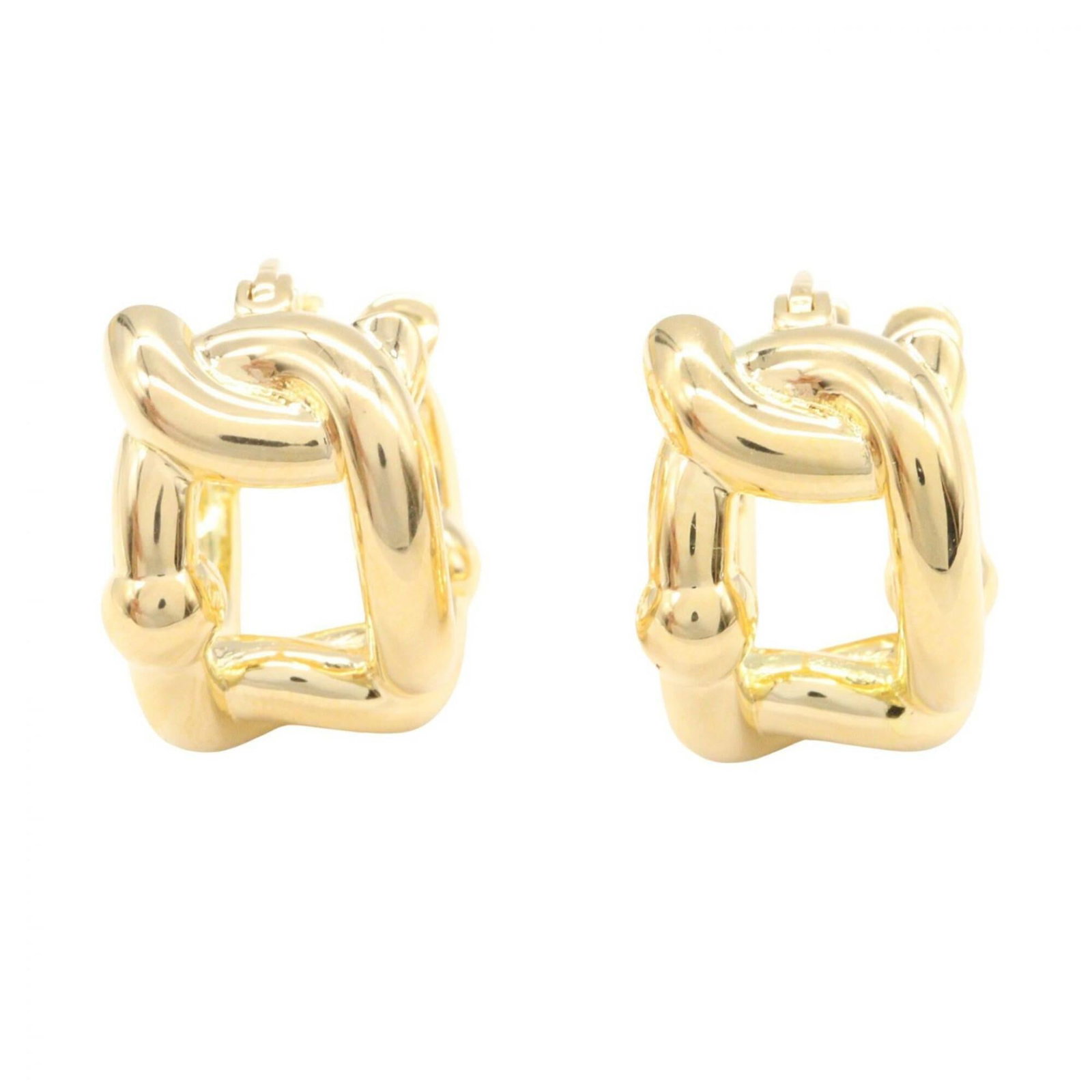 Hoop earrings in gold plating by Bottega Veneta: Hoop earrings in gold plating by Bottega Veneta Bottega Veneta's gold plating hoop earrings are crafted with attention to detail, featuring a sleek and modern design. The 17mm diameter hoops sit