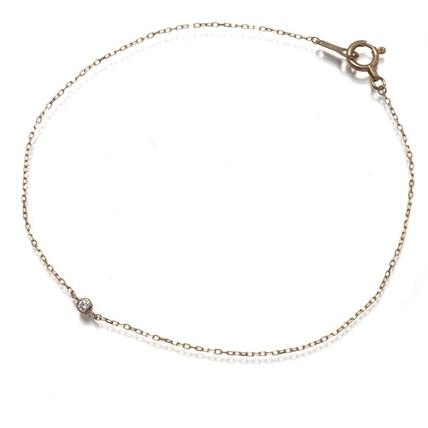Diamond solitaire bracelet 0.01ct rose gold 18k 750: Diamond solitaire bracelet 0.01ct rose gold 18k 750 Rose gold 18k 750 diamond solitaire bracelet features a 0.01ct natural diamond set in an elegant design, with an inner circumference of 17cm and a