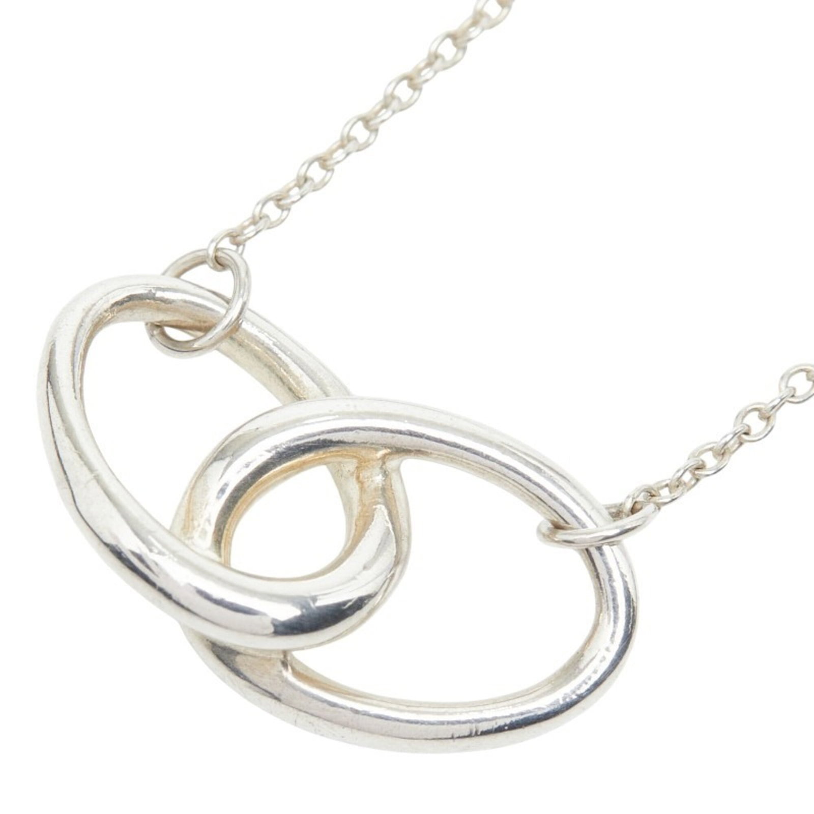 Tiffany & Co. Elsa Peretti Double Loop Pendant Necklace Sv925 Silver Women'S.: Tiffany & Co. Elsa Peretti Double Loop Pendant Necklace Sv925 Silver Women'S. Tiffany & Co. Elsa Peretti Double Loop Pendant Necklace in sterling silver (925) features a striking design, measuring