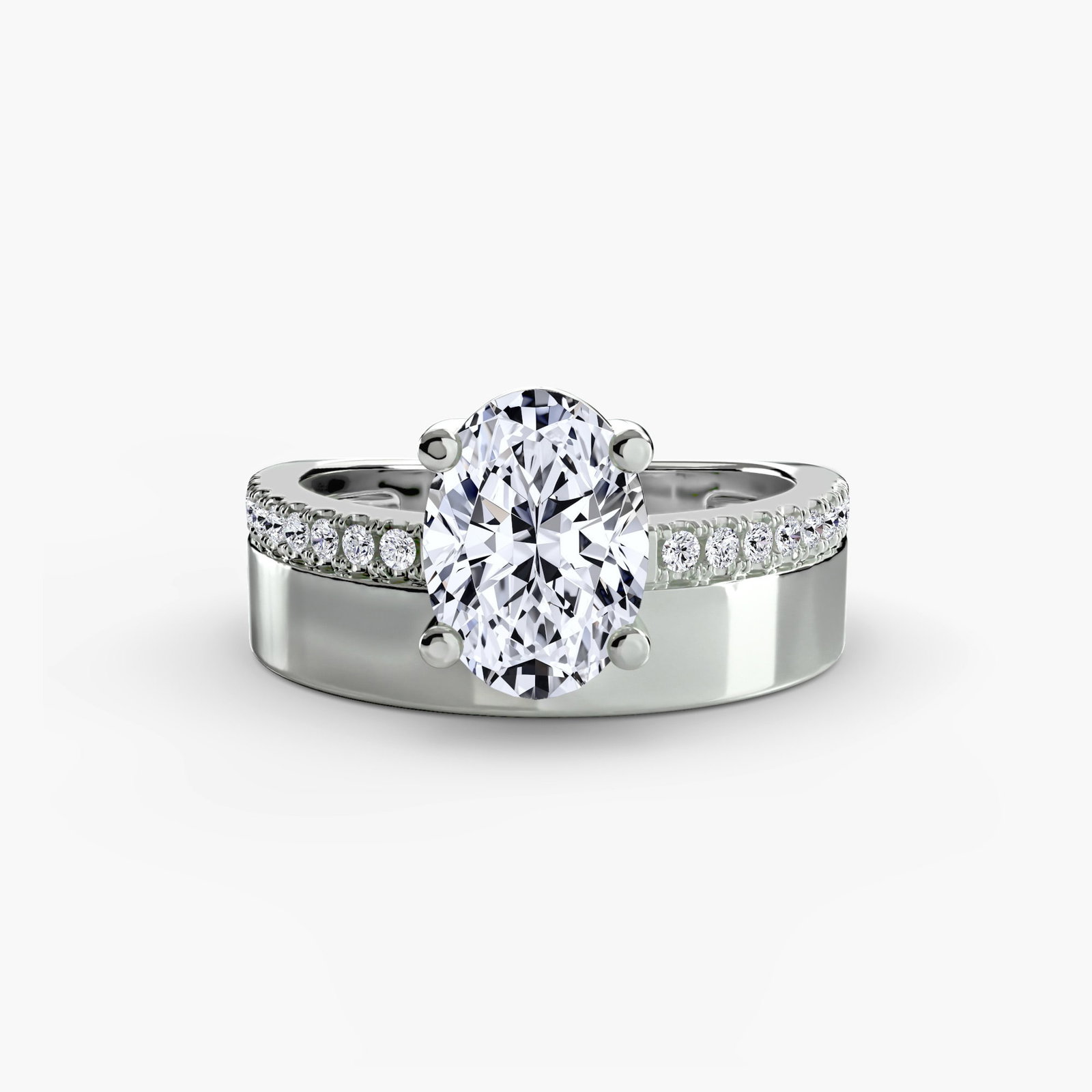 Vintage Oval 950 Platinum Ring Setting - 2
