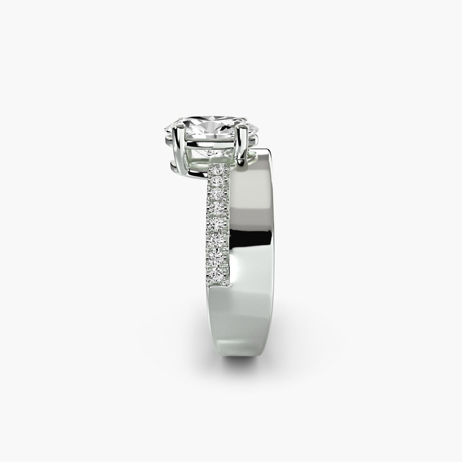 Vintage Oval 950 Platinum Ring Setting - 3