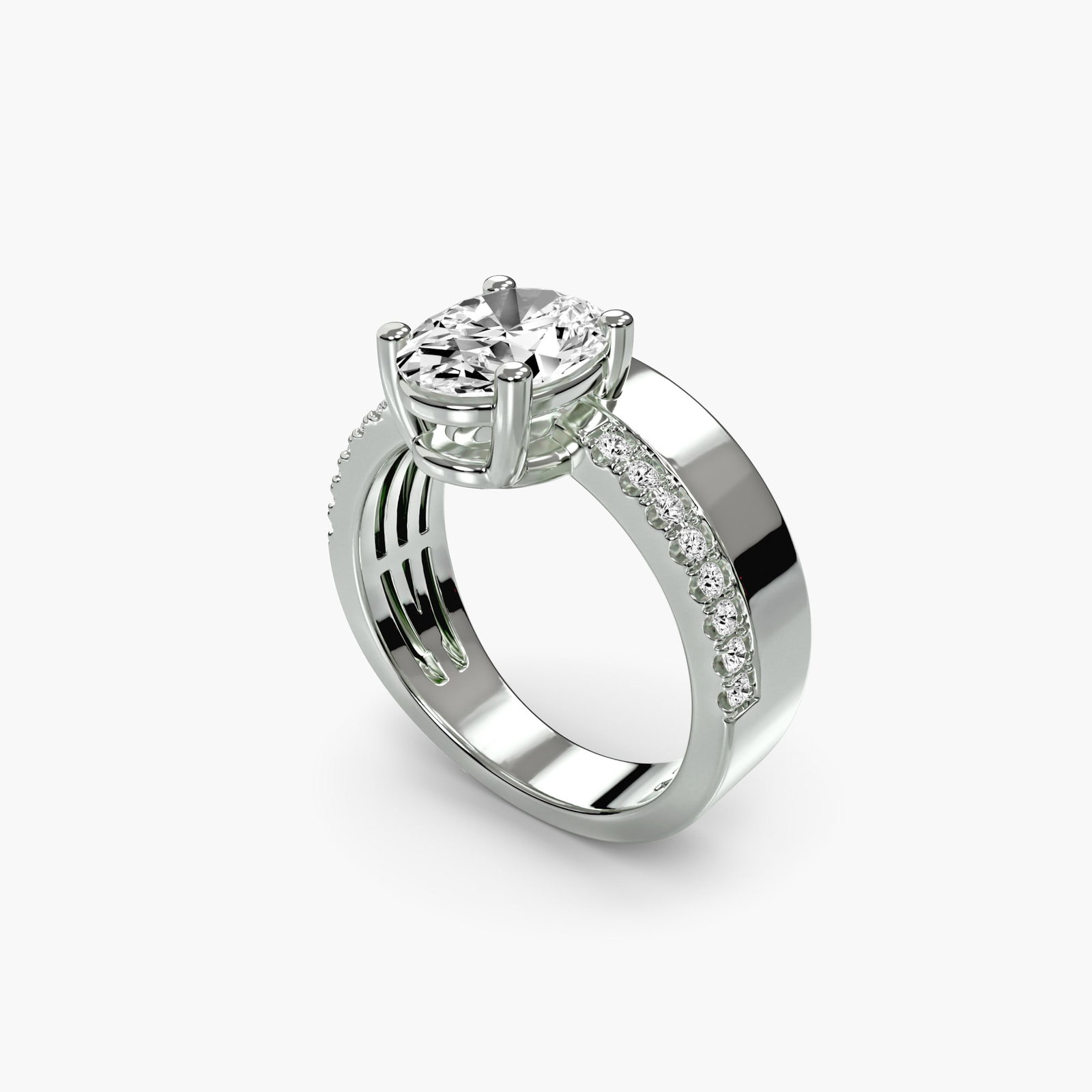 Vintage Oval 950 Platinum Ring Setting - 5