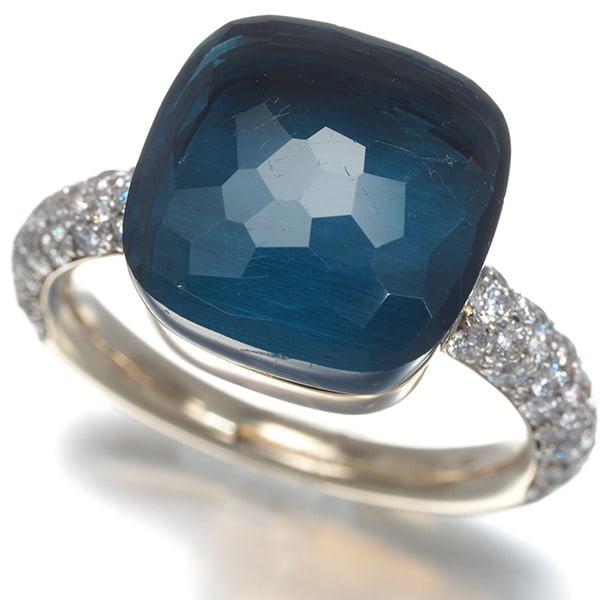 Pomellato Ring Topaz Diamond Nudo Maxi Eu53 18K 750 Rose Gold/ Wg (1 of 5)