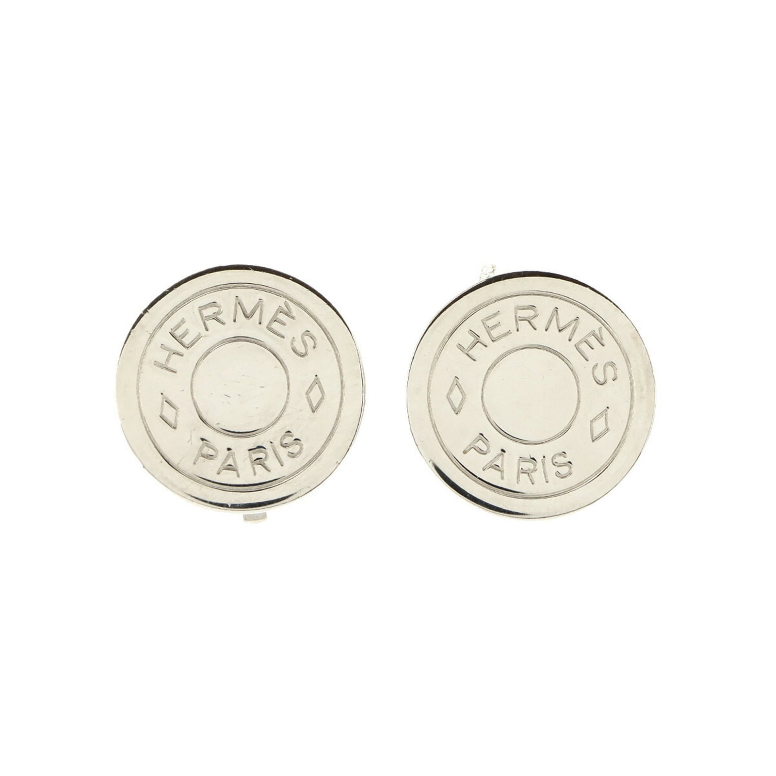 Earrings of Hermes Clip: Earrings of Hermes Clip Silver Hermes Clip earrings with a size of 20.00mm x 20.00mm, featuring a distinctive clip design that adds a touch of elegance to any outfit. Made from high-quality