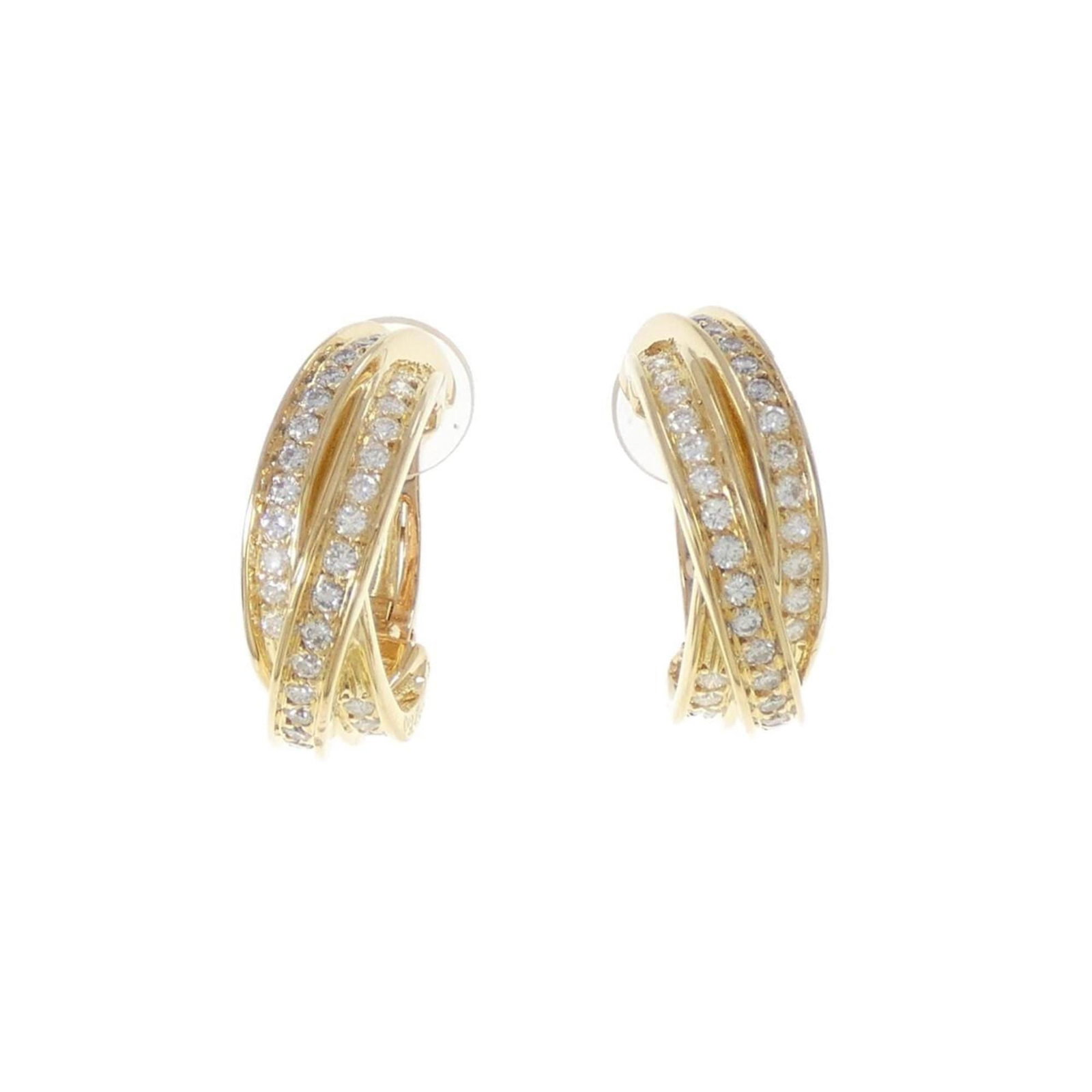 Cartier Half Hoop Earrings Yellow Gold (18K): Cartier Half Hoop Earrings Yellow Gold (18K) Cartier's iconic half hoop earrings showcase elegant simplicity in 18K yellow gold, adorned with a diamond. The subtle curves and refined details of these 
