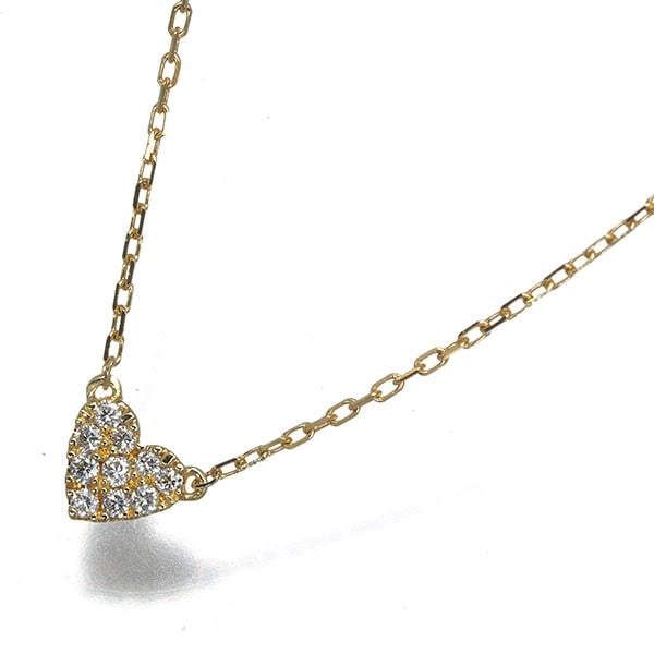 Diamond 0.05Ct Heart Pave 18K Yellow Gold Necklace: Diamond 0.05Ct Heart Pave 18K Yellow Gold Necklace 18k yellow gold necklace featuring a natural diamond heart pave pendant, set with a total of 0.05ct diamonds. The delicate chain measures 37-39cm in 