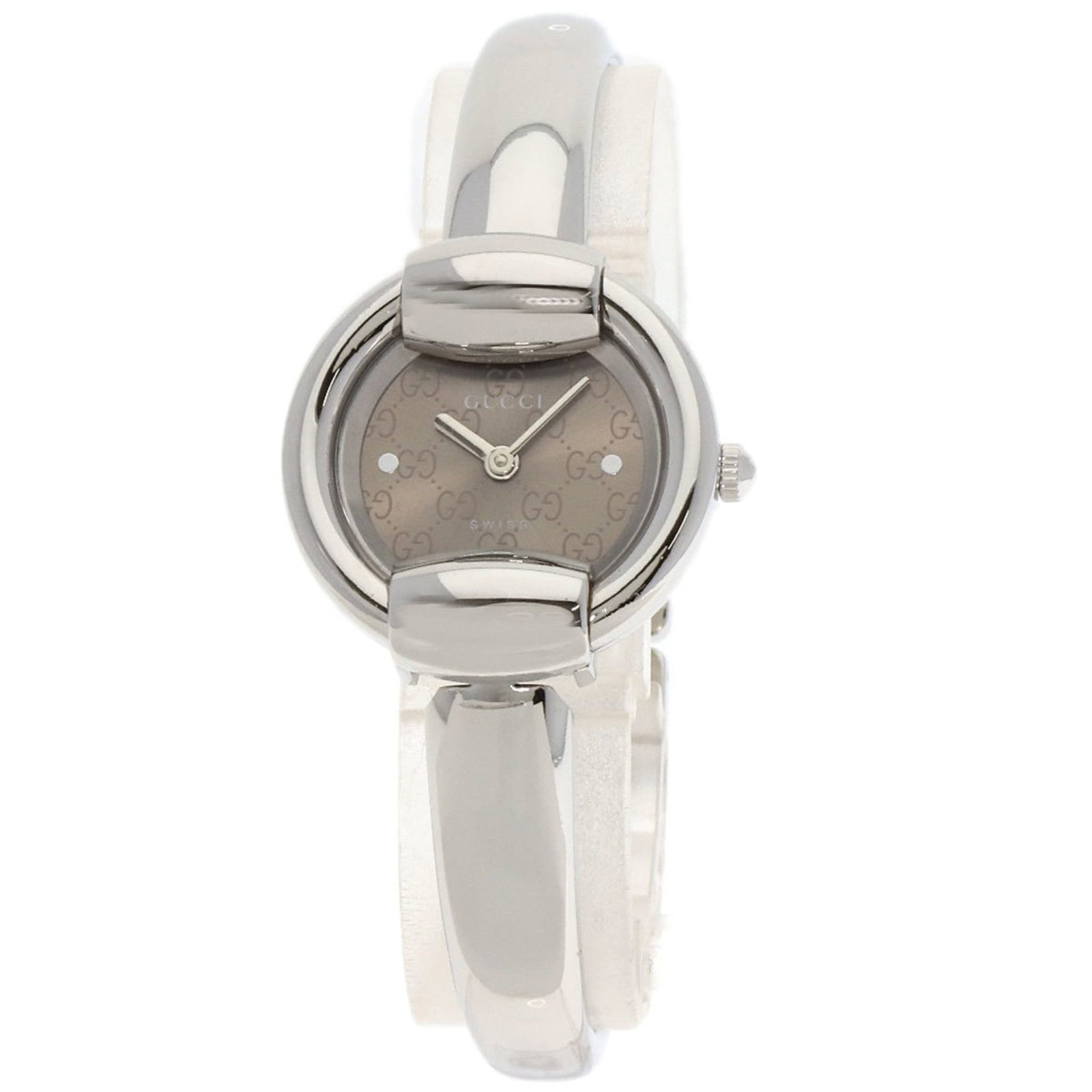 Gucci Wristwatch: Gucci Wristwatch Stainless steel case and band provide a sleek, modern look for this Gucci wristwatch. The brown dial adds a touch of sophistication, while the quartz movement ensures reliable