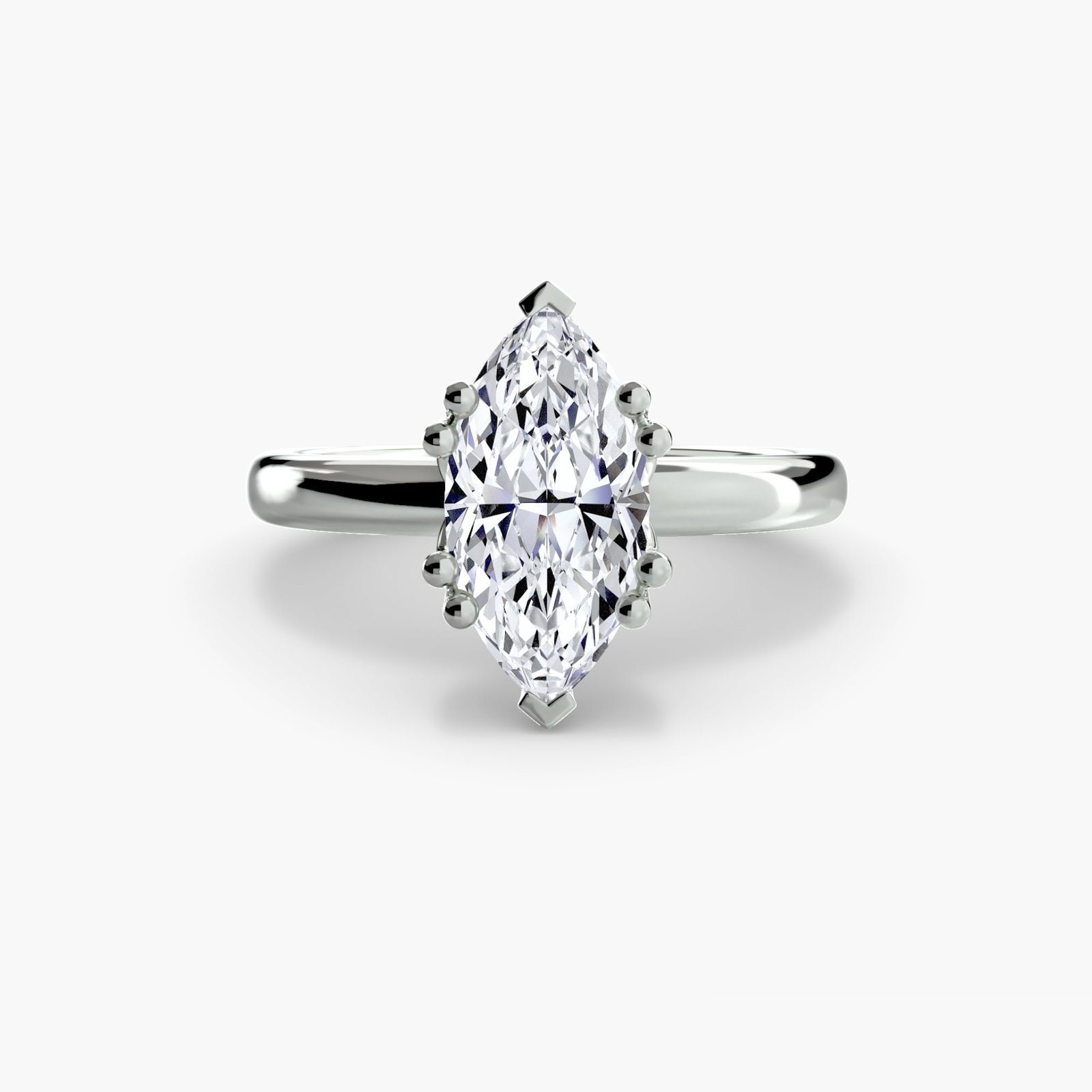 Solitaire Marquise 950 Platinum Ring Setting - 2