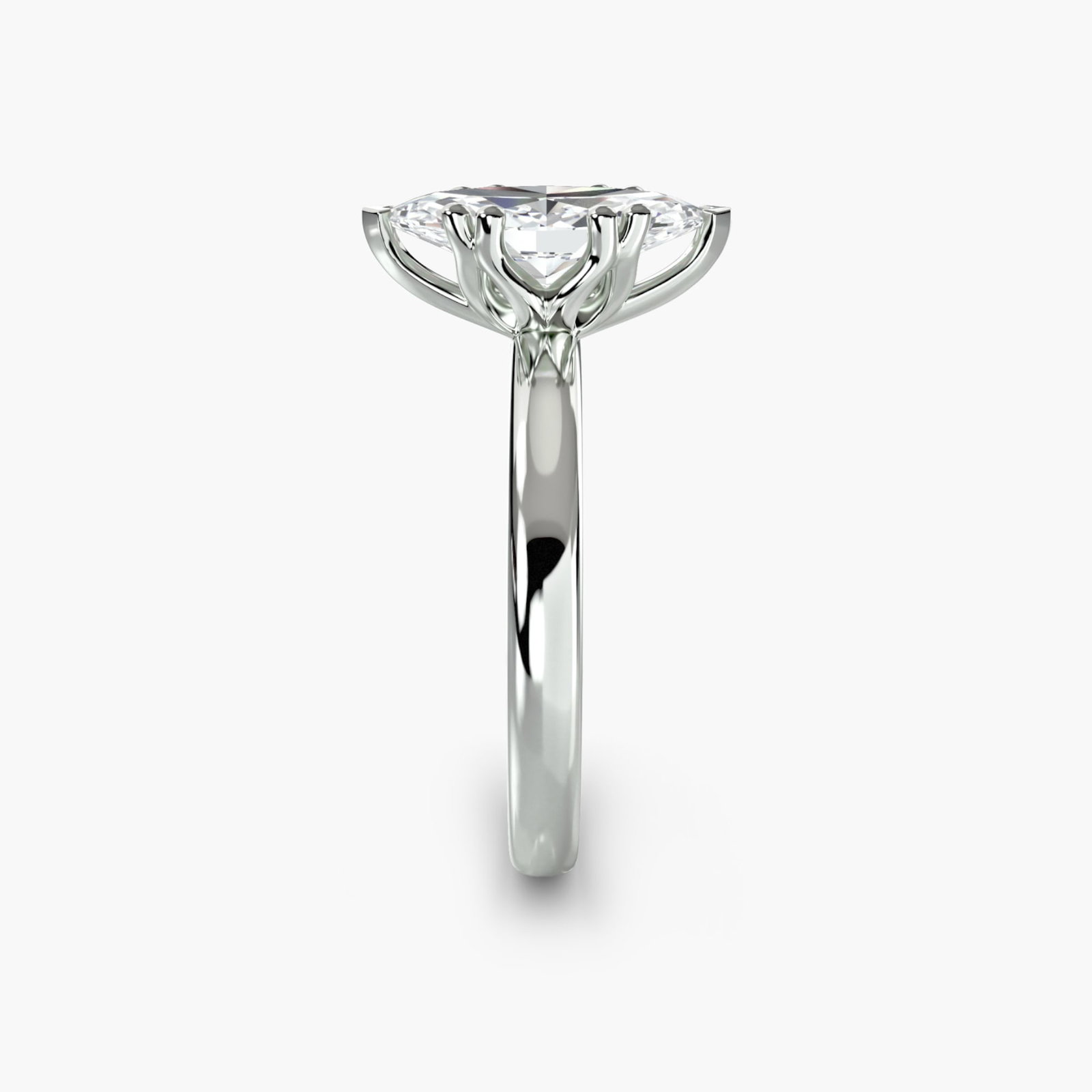 Solitaire Marquise 950 Platinum Ring Setting - 3