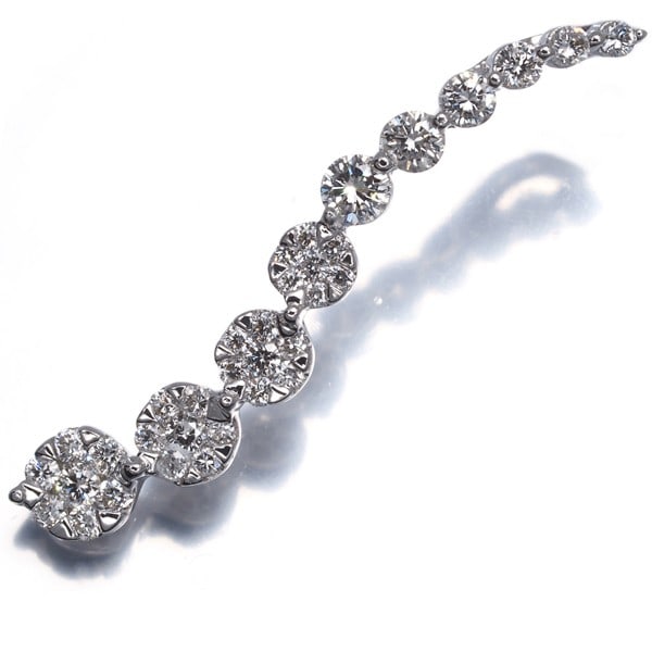 Pendant flower diamond 750 white gold 0.50ct 18k (1 of 4)