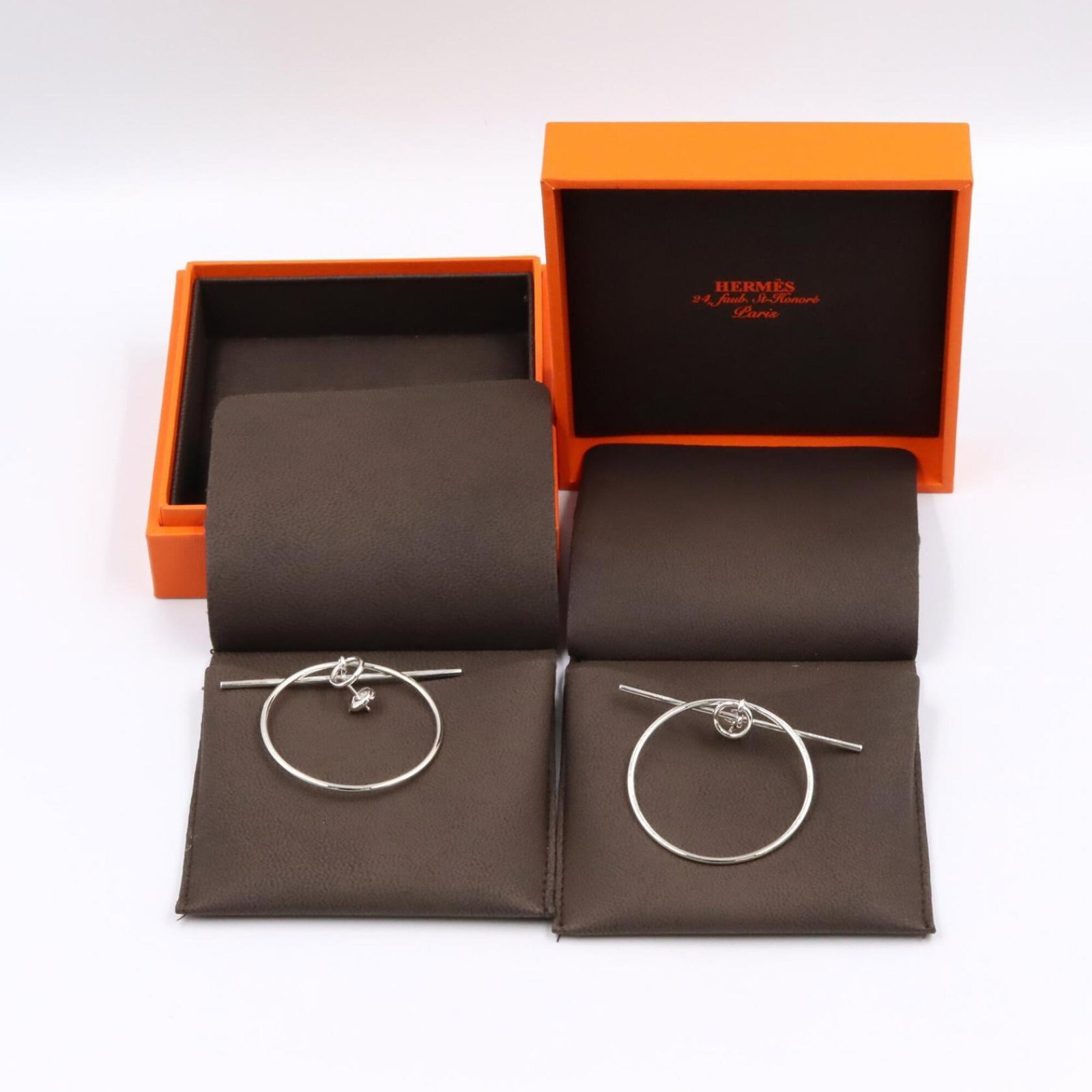 Hermes Stud Silver Earrings 925 - 7