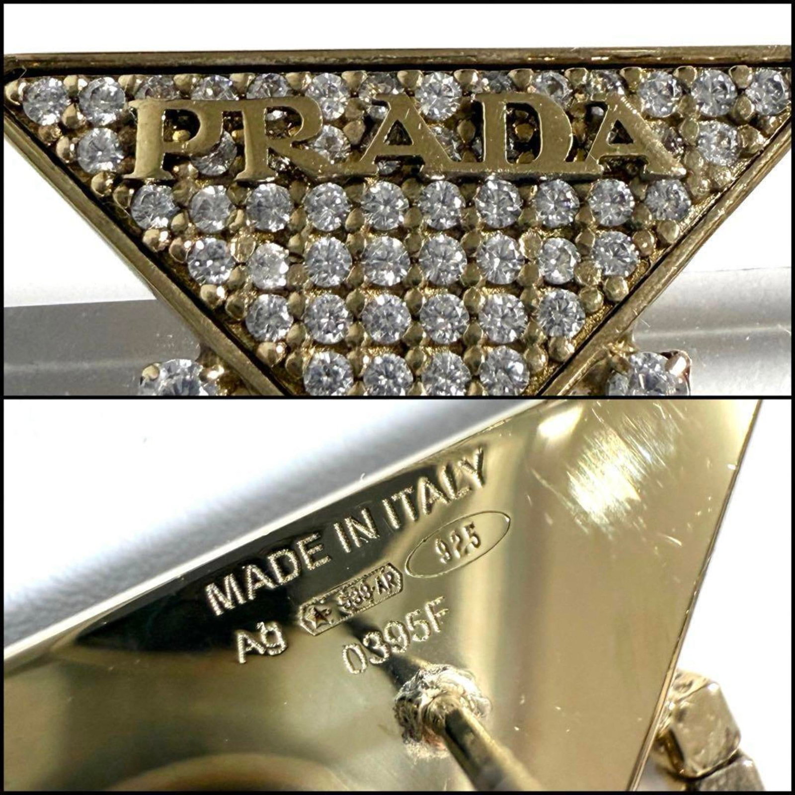 Prada Stud Earrings Palladium Silver 925 - 9