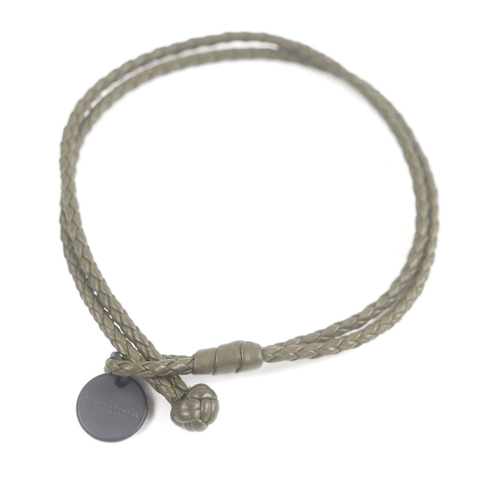 Bottega Veneta Charm Bracelet Leather: Bottega Veneta Charm Bracelet Leather Bottega Veneta's iconic charm bracelet features a unique khaki leather design, measuring 29cm in length. The brand's signature style is evident in every detail,