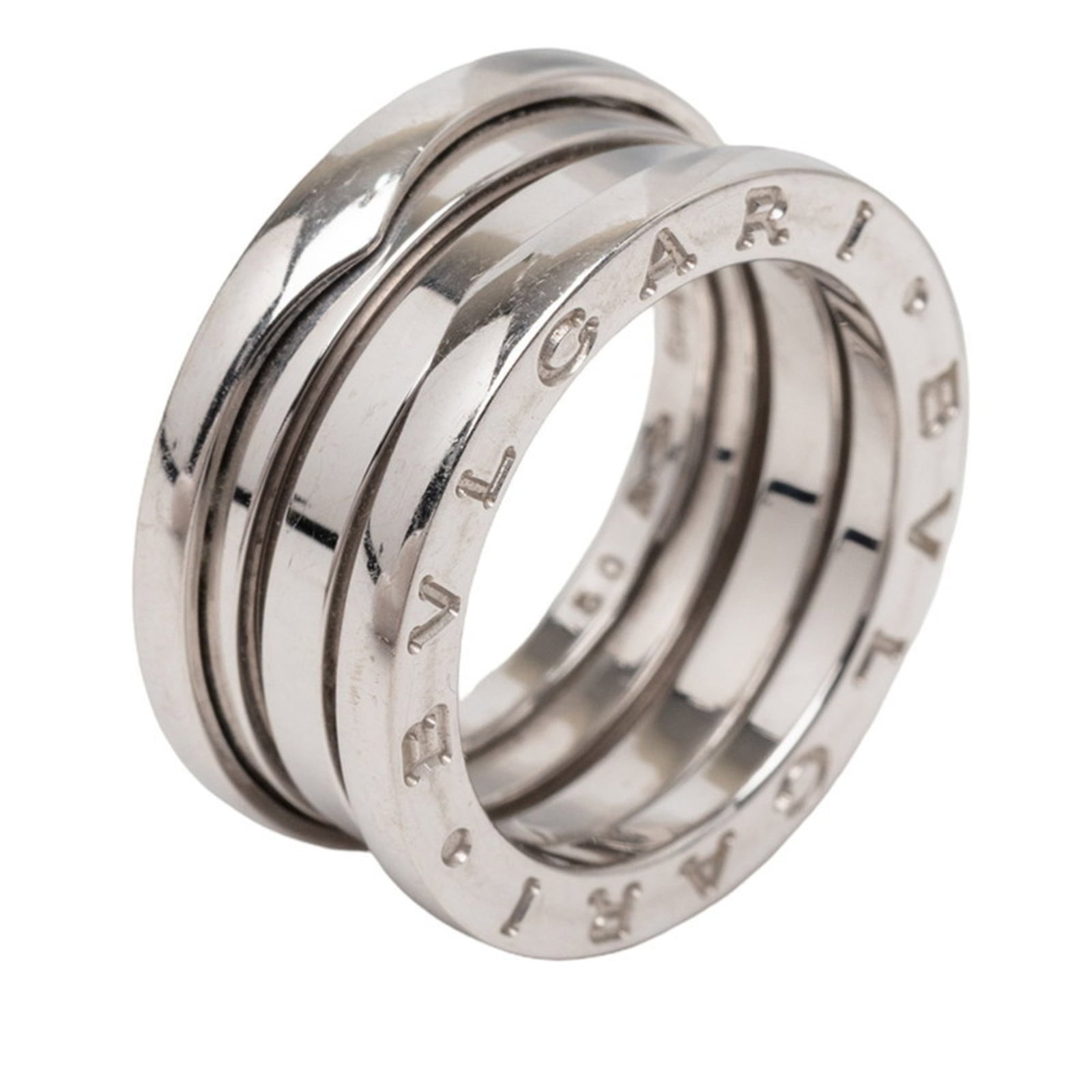 Bvlgari Band Ring White Gold (18K): Bvlgari Band Ring White Gold (18K) Bvlgari Band Ring White Gold (18K) - A sleek and sophisticated band ring featuring white gold (18K) construction, with a US size 5 and JP size 9 fit. The ring
