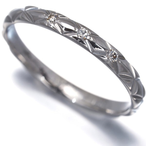 Chanel Ring Diamond Matelasse Small 3P Eu57 950 Platinum (1 of 5)
