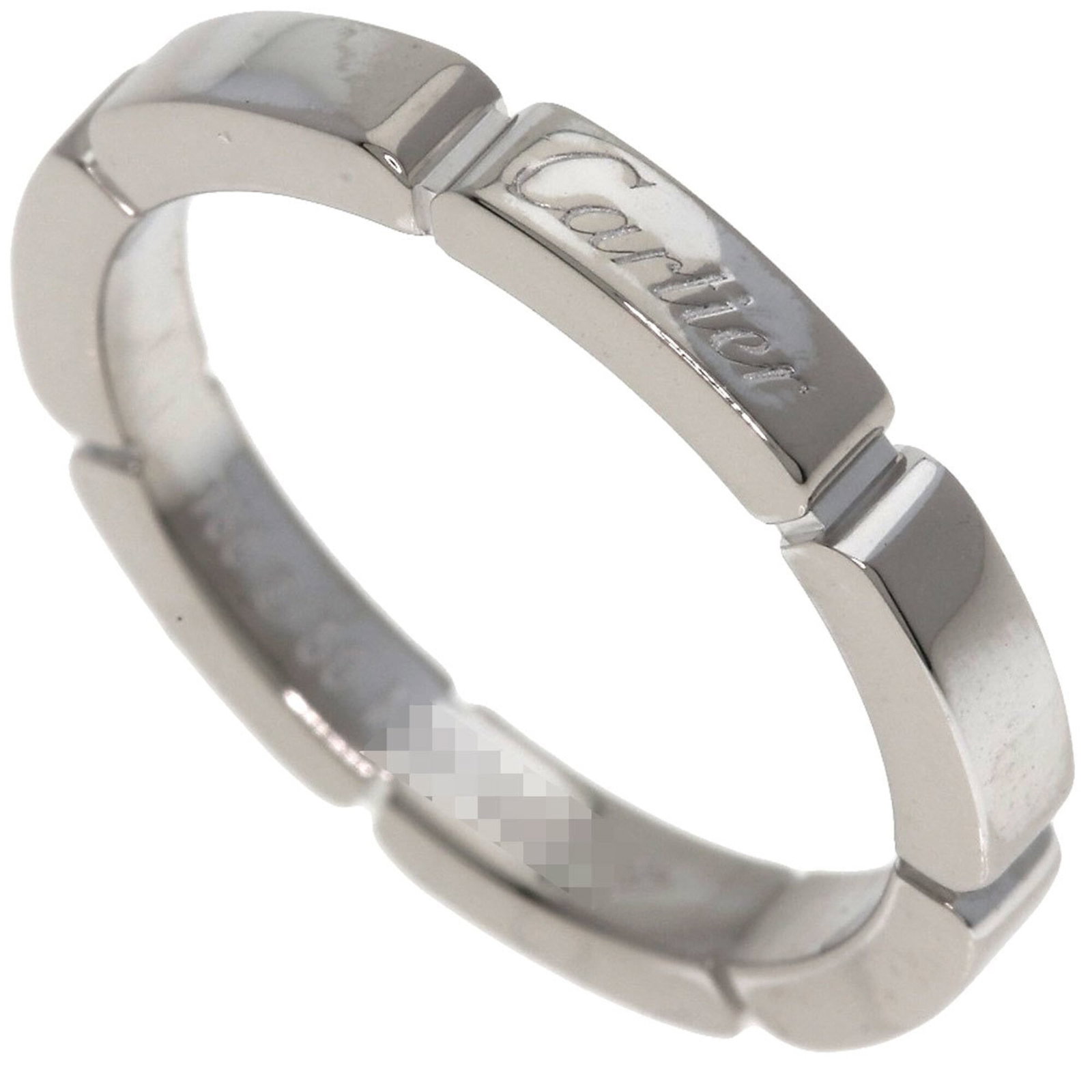 Gold White Ring Cartier Band: Gold White Ring Cartier Band White gold (18K) Cartier band ring features a sleek design, bearing the signature of the renowned French luxury brand. Made from high-quality white gold, this elegant