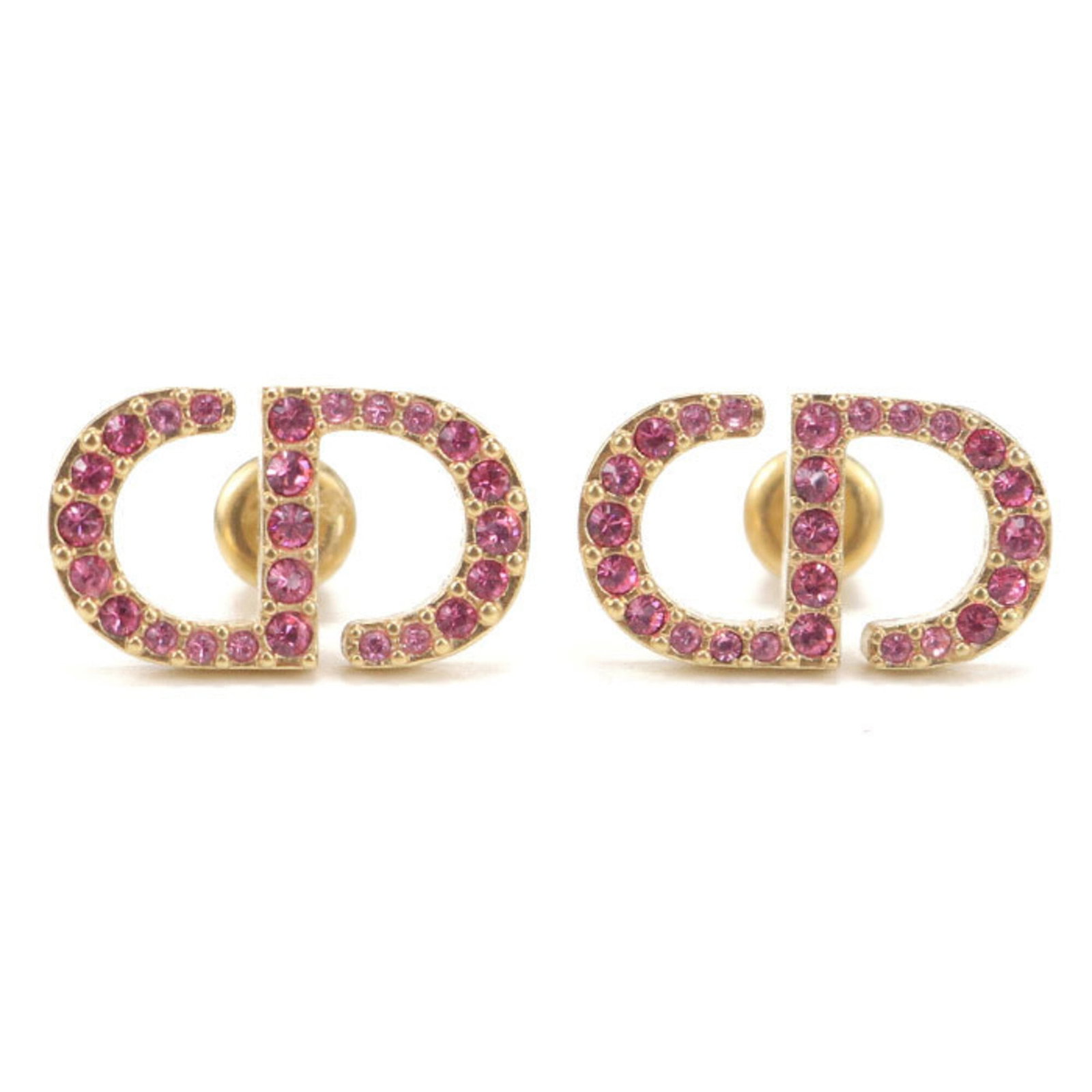 Metal Christian Dior Stud Earrings: Metal Christian Dior Stud Earrings Metal Christian Dior Stud Earrings in Gold. These gold metal stud earrings feature the iconic Christian Dior brand and have a size of 10.00mm x 17.00mm / 0.39'' x