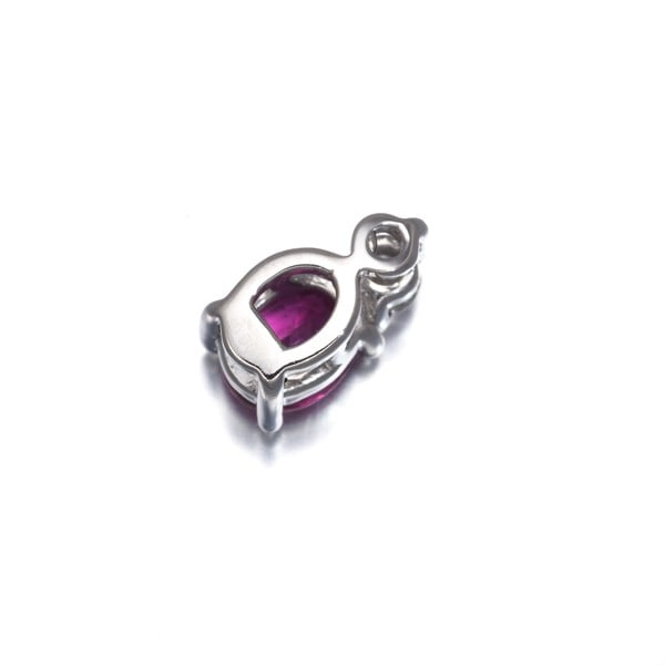 Ruby 0.40Ct Diamond 0.05Ct Pendant 1000 Platinum - 3