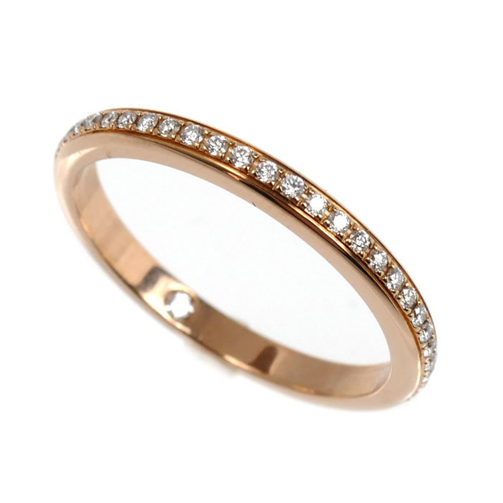 Bvlgari Band Ring Pink Gold (18K): Bvlgari Band Ring Pink Gold (18K) Pink gold (18K) band ring from Bvlgari, featuring a diamond stone and a classic design. Made in Italy, this elegant ring boasts the iconic brand's signature style.