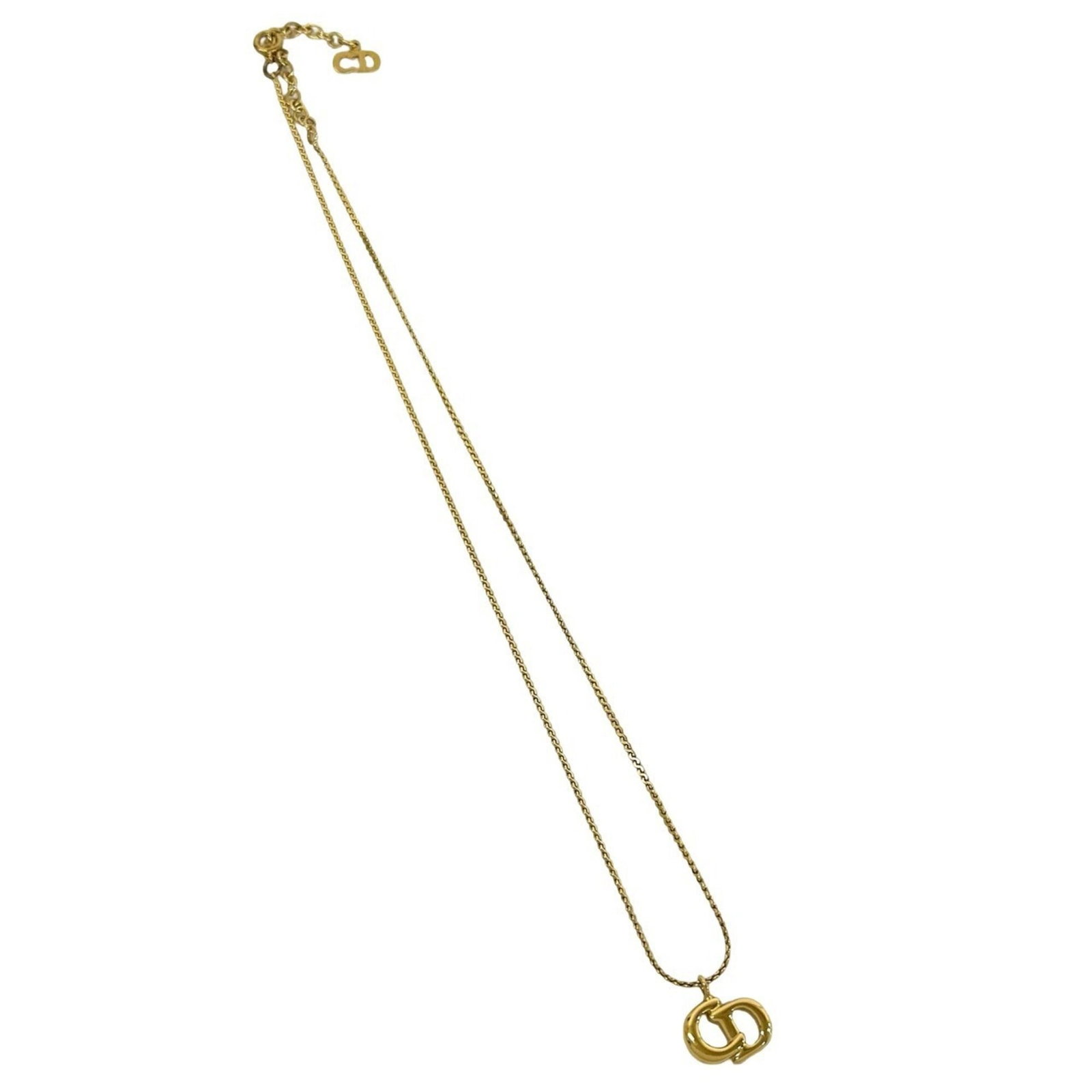 Vintage Christian Dior Gold Accessory Necklace Cd Logo GP 72174: Vintage Christian Dior Gold Accessory Necklace Cd Logo GP 72174 Gold plating, Christian Dior's iconic CD logo pendant shines on a 38 cm gold plated necklace. The delicate design features a 12mm x 10mm