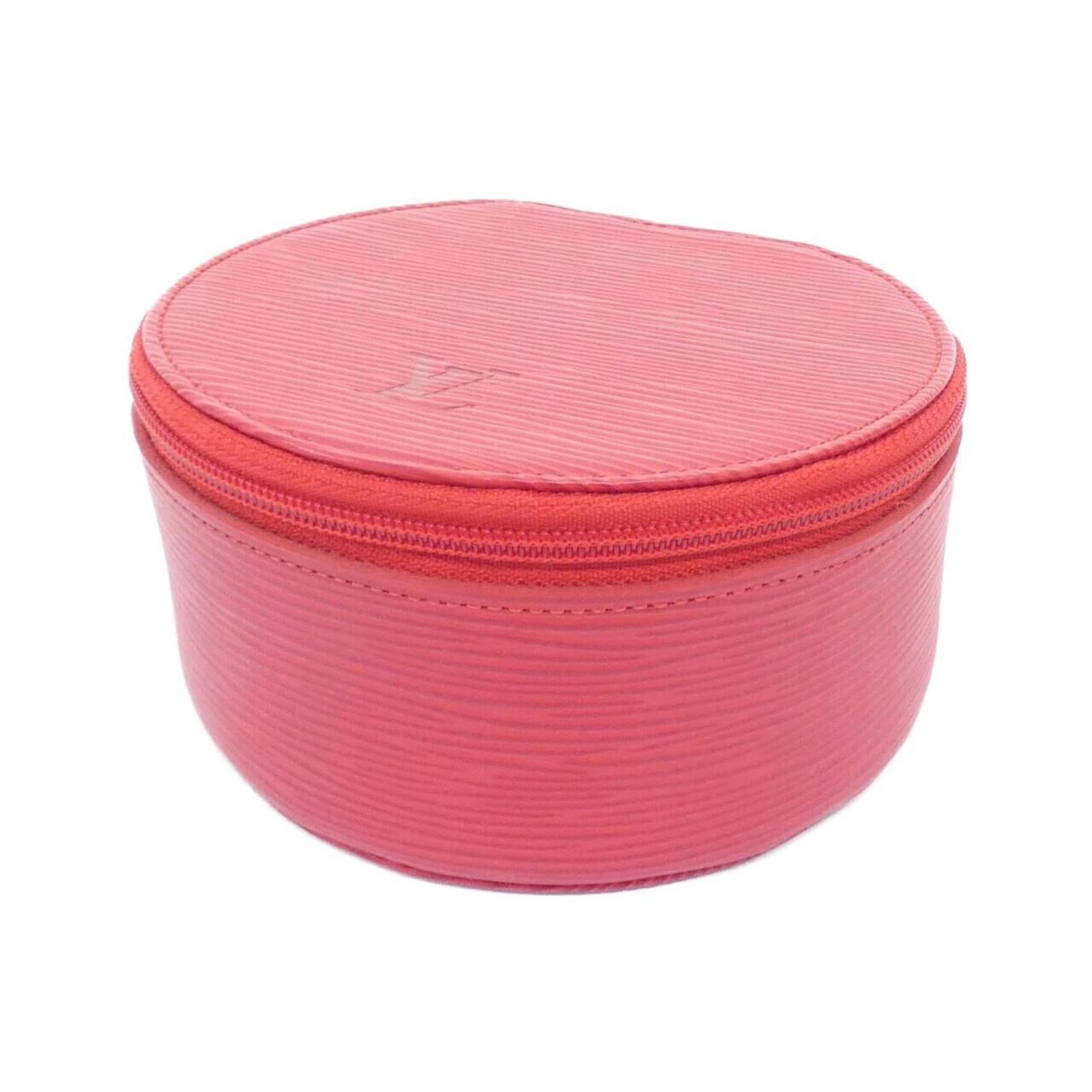 Leather Louis Vuitton Jewelry Case: Leather Louis Vuitton Jewelry Case Red leather Louis Vuitton jewelry case with precise measurements, measuring 6cm x 12cm x 11cm. This stylish case features a classic design and premium material,