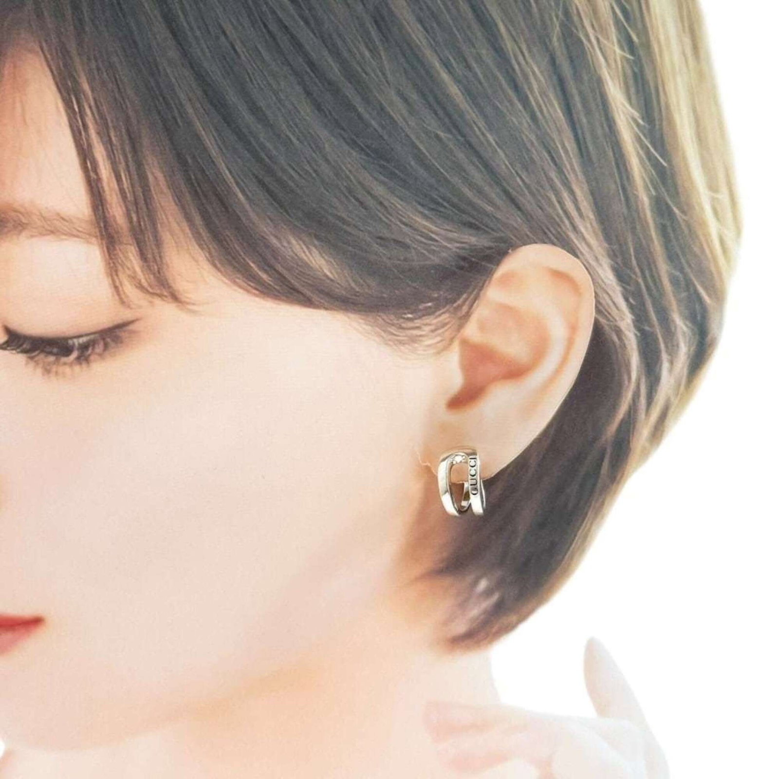 Stud Earrings Silver Gucci 925 - 10