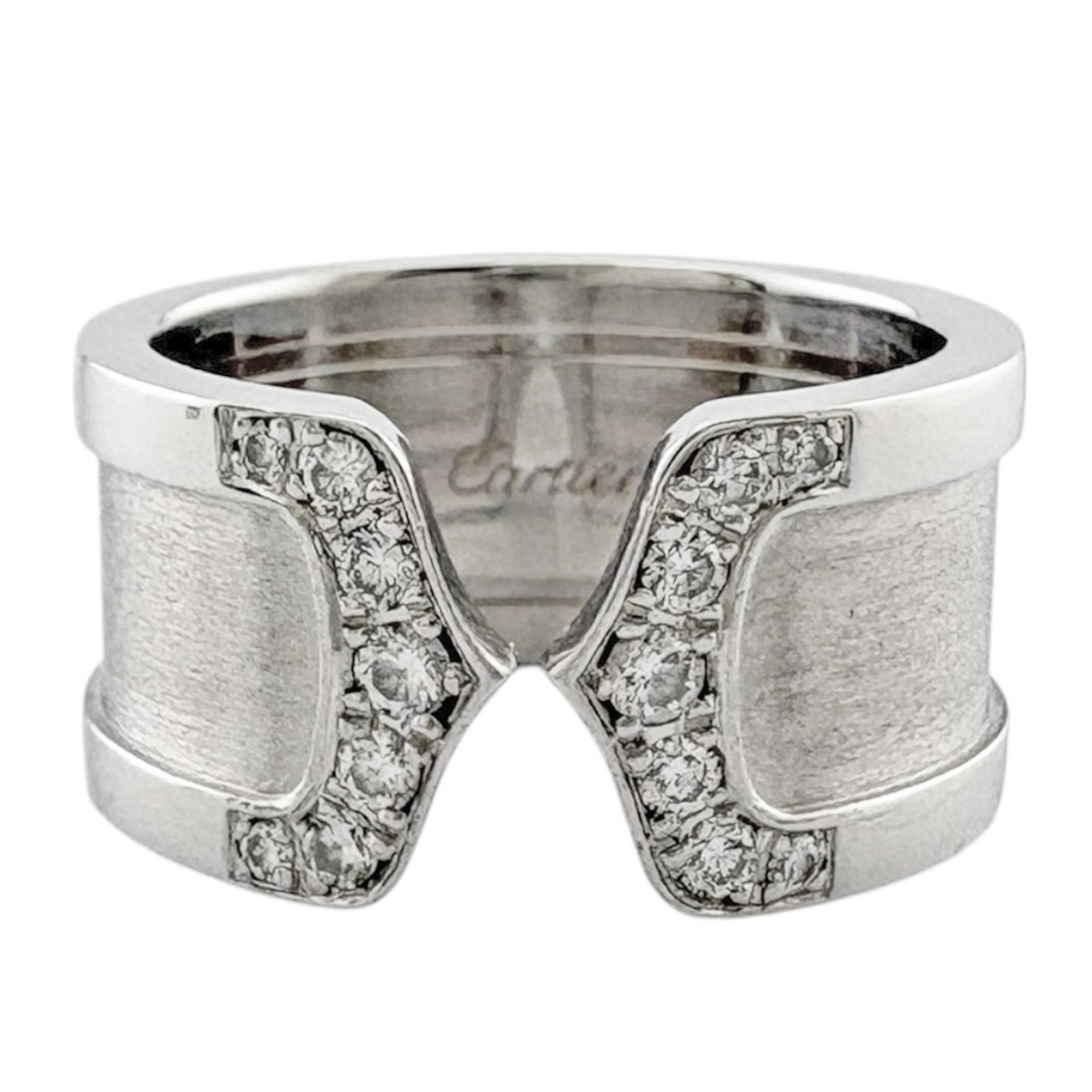 Gold White Ring Cartier Band - 3