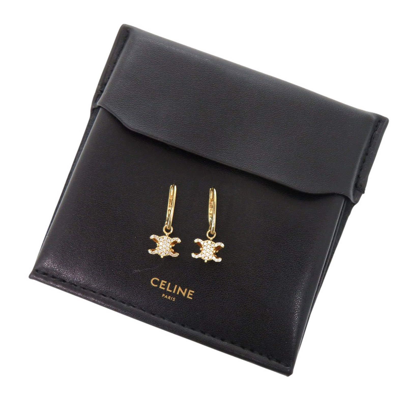 Celine Stud Earrings Metal Rhinestone - 2