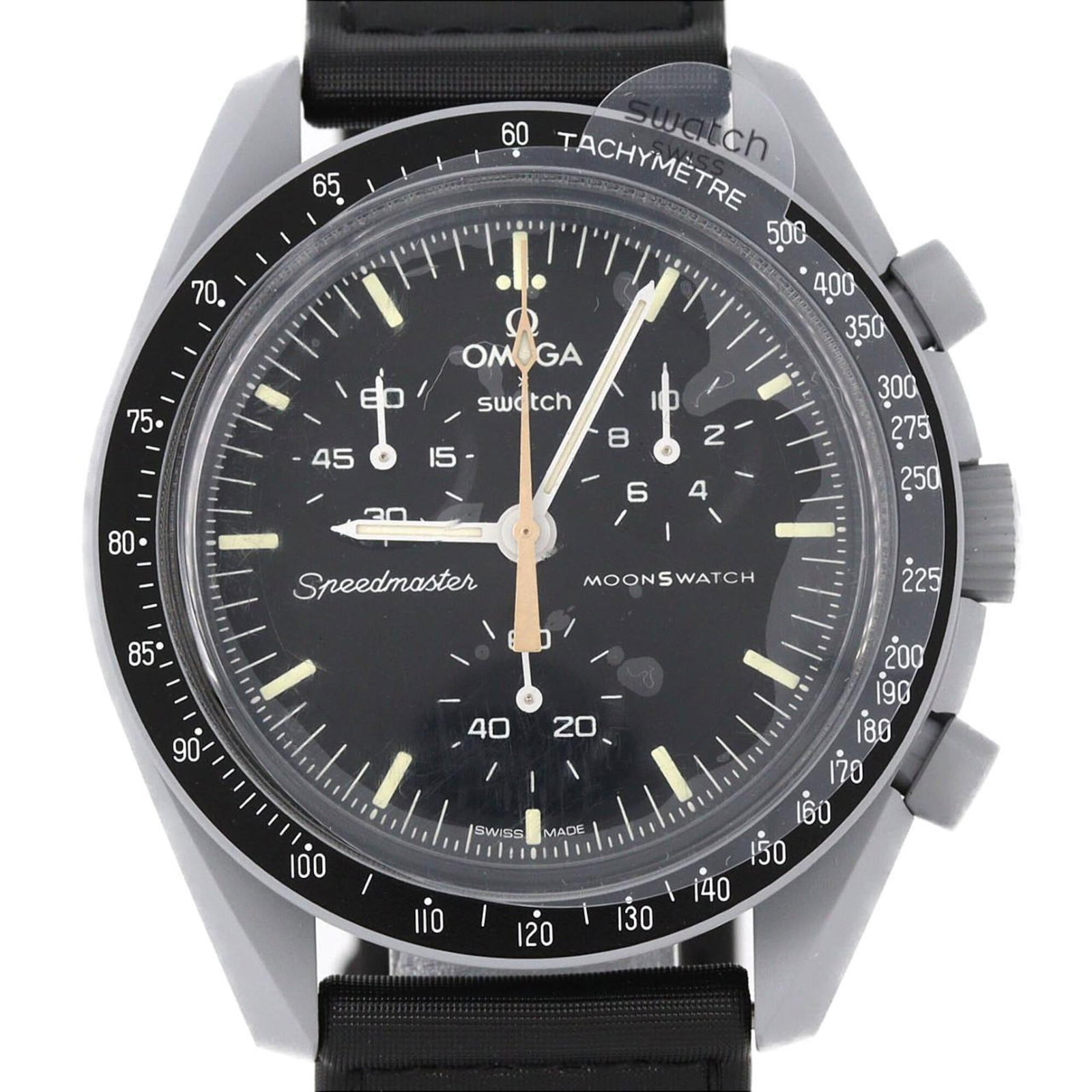 Swatch Wristwatch: Swatch Wristwatch Ceramic case, black dial, and quartz movement make for a sleek and functional timepiece. The 42mm diameter provides a comfortable fit on most wrists. This Swatch wristwatch features