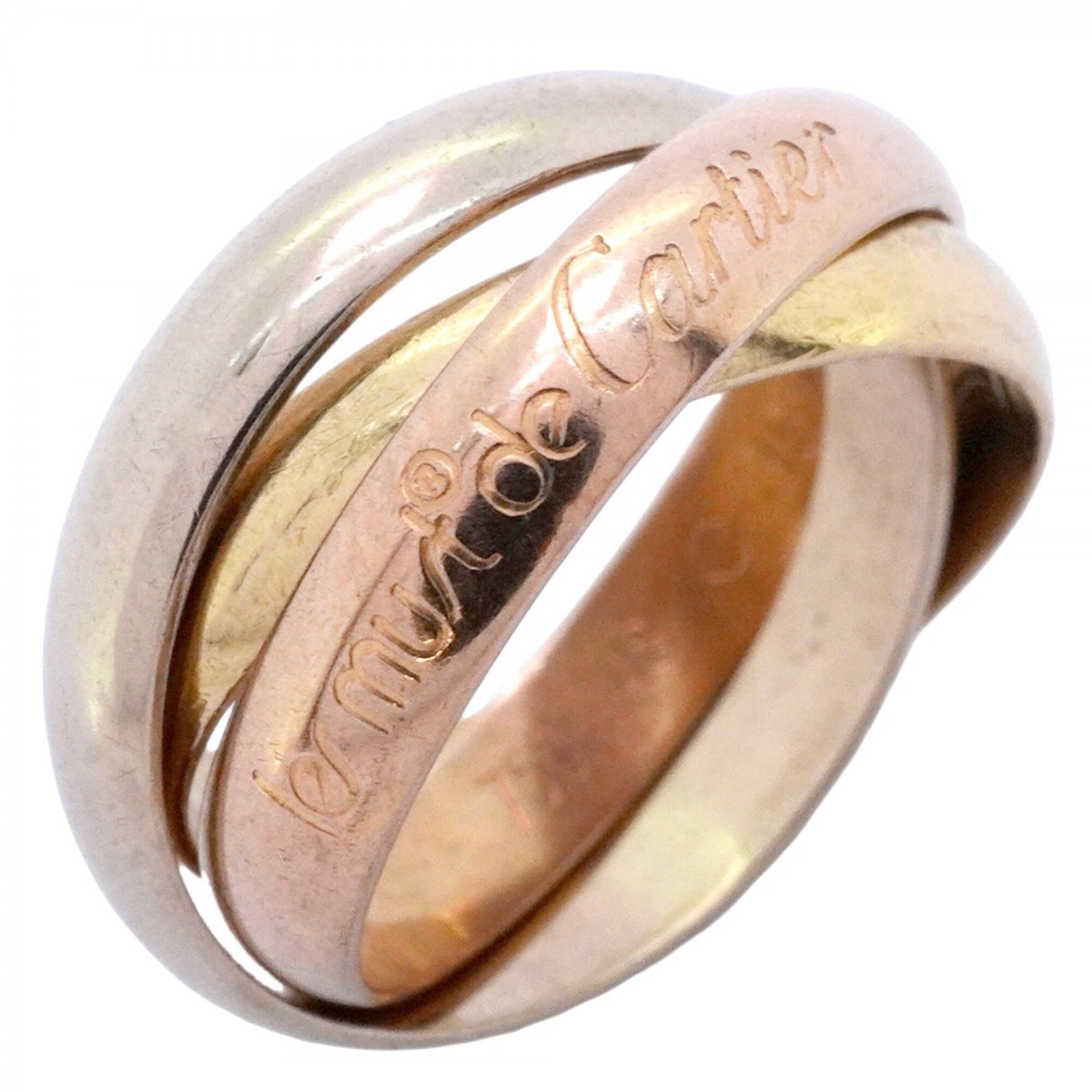Cartier Band Ring Pink Gold (18K) White Gold (18K) Yellow Gold (18K): Cartier Band Ring Pink Gold (18K) White Gold (18K) Yellow Gold (18K) Cartier's iconic band ring showcases the elegance of pink gold, white gold, and yellow gold in one stunning piece. This 18K