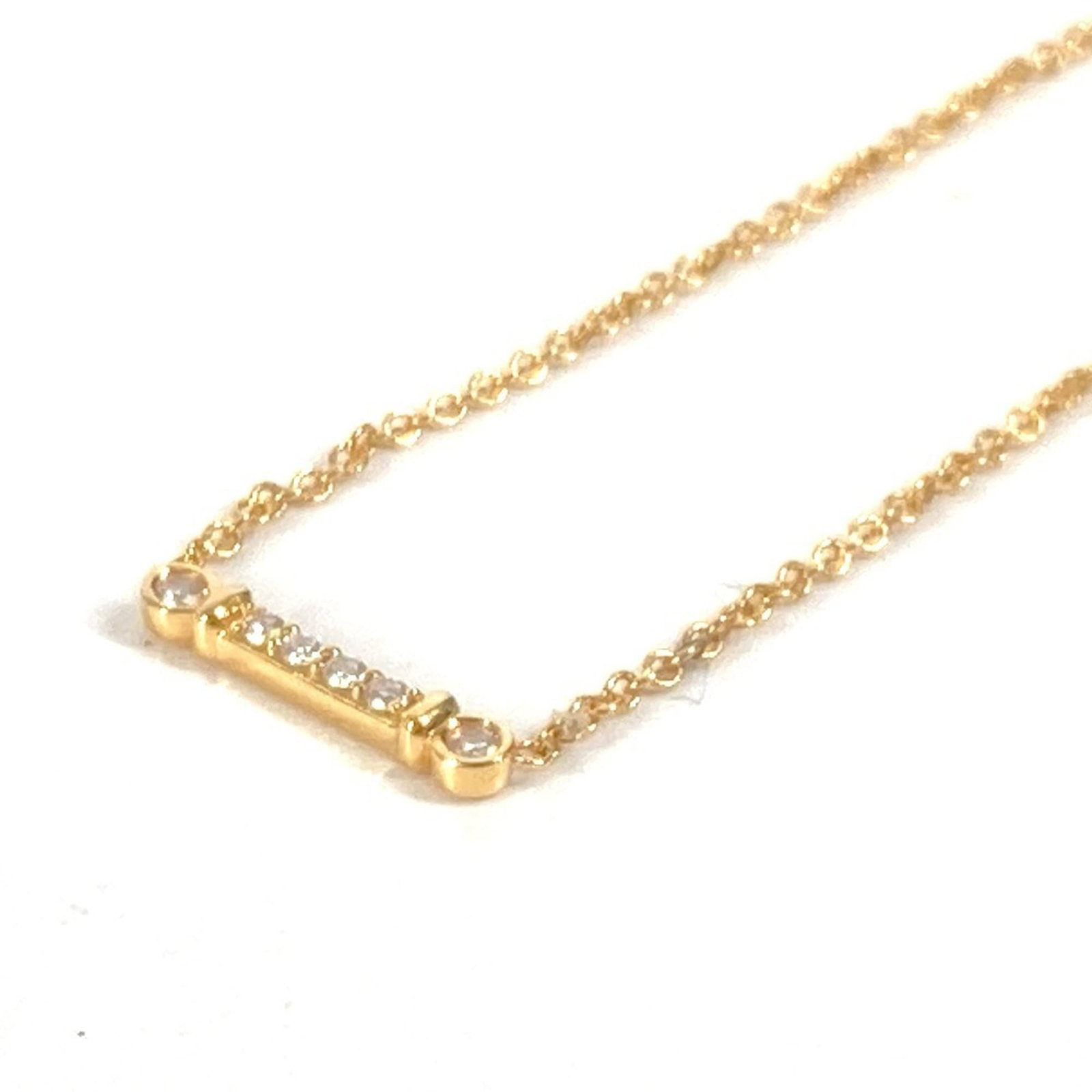 Tiffany&Co. Tiffany K18 Fleur-De-Lis Key Bar Pendant Diamond Accessory Chain Necklace Au750 Women'S: Tiffany&Co. Tiffany K18 Fleur-De-Lis Key Bar Pendant Diamond Accessory Chain Necklace Au750 Women'S Tiffany&Co.'s K18 Fleur-De-Lis Key Bar Pendant features a diamond set in an 18K gold chain