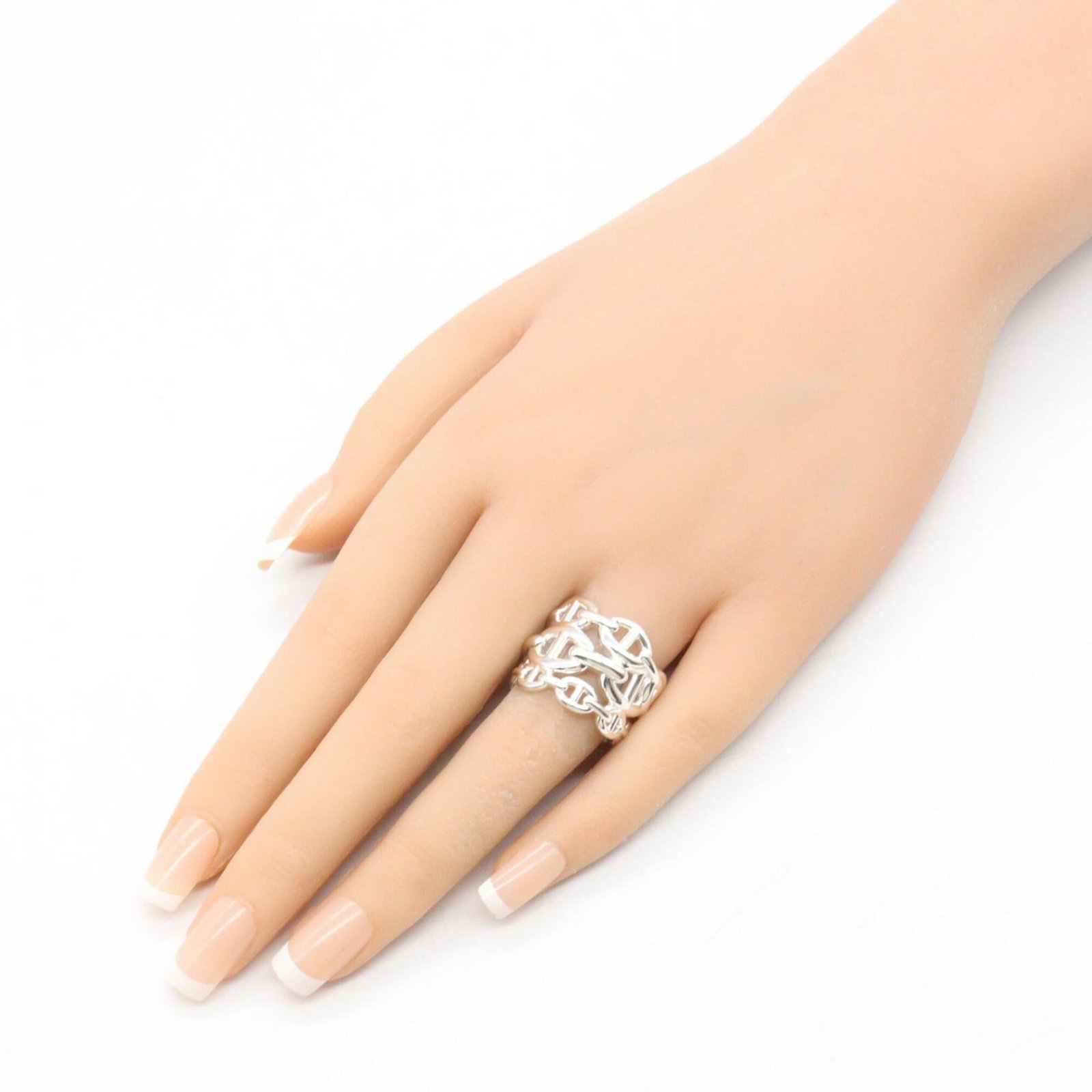 Silver Ring Band Hermes 925 - 8