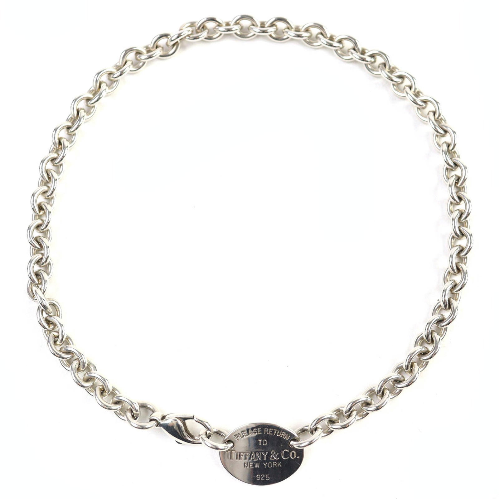 Tiffany & Co. Return To Tiffany Oval Tag Sv925 Necklace Choker Accessory Silver Weight 52.84G: Tiffany & Co. Return To Tiffany Oval Tag Sv925 Necklace Choker Accessory Silver Weight 52.84G Silver Tiffany & Co. Return To Tiffany Oval Tag Necklace Choker, weighing 52.84g and featuring an oval tag
