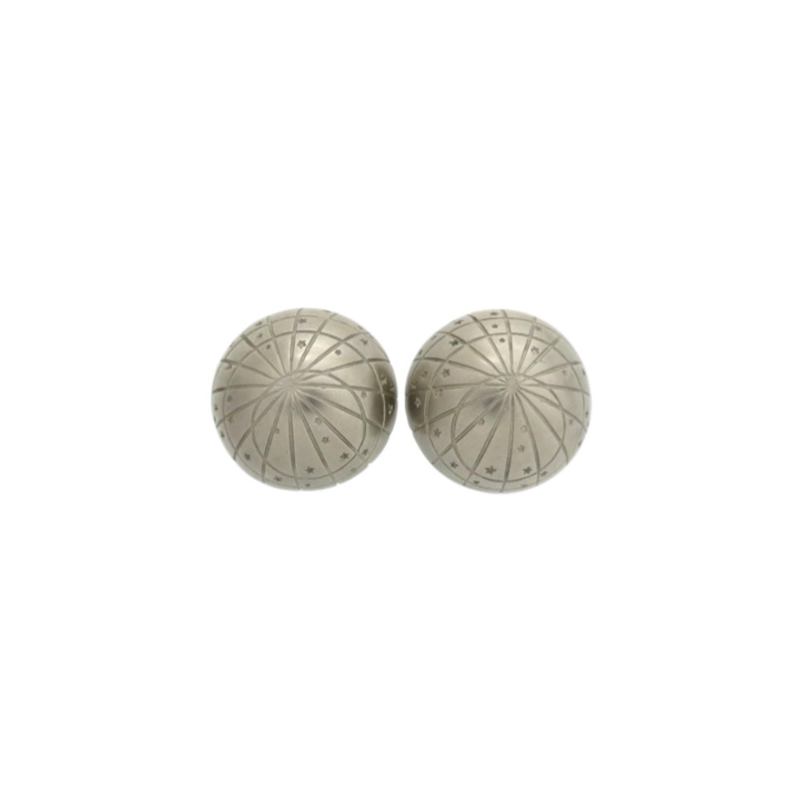 Excellent Condition Herms Zodiac Horoscope Zodiac Metal Silver Earrings 0116Hermes (1 of 8)